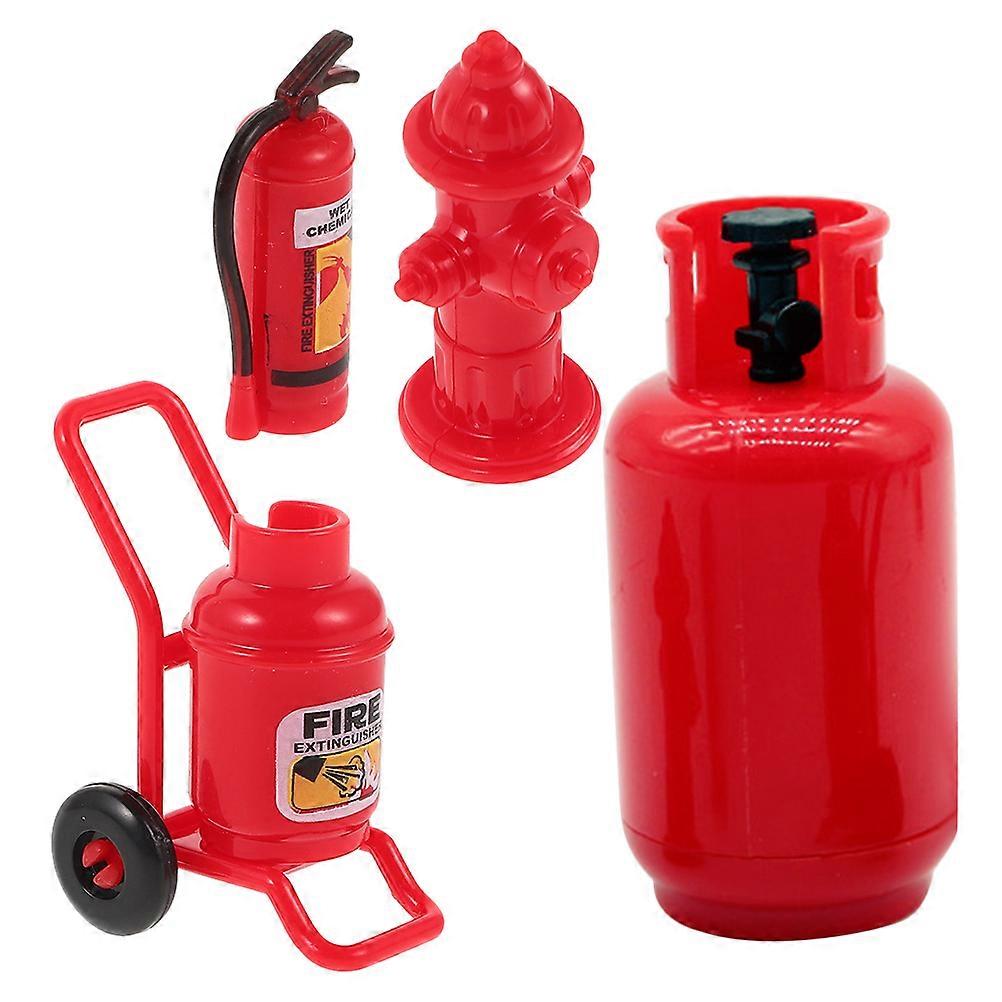 Miniature Fire Extinguishers Fire Extinguisher Doll Set for Dollhouse 3Sets