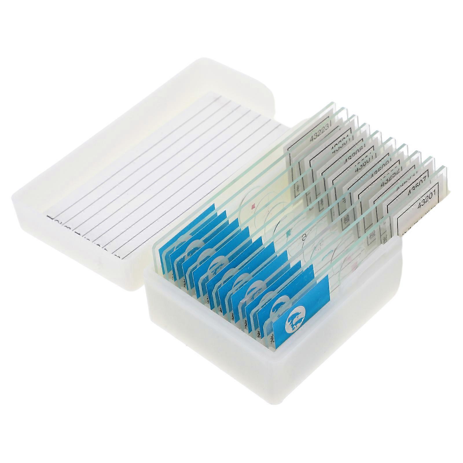 Microscope Slides Prepared Microscope Slides for Classroom Teaching Transparent Glass Slides Used for Teaching 1Set