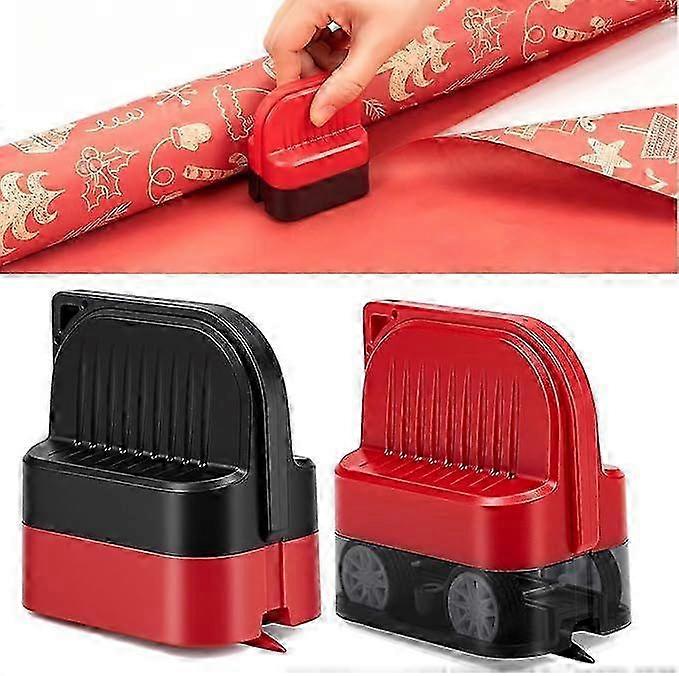 2-Pack Wrapping Paper Cutter with Wheels | Precise and Easy Gift Wrap Cutter for Birthday and Christmas, Fits Various Rolls and Papers, Includes 2 Rep