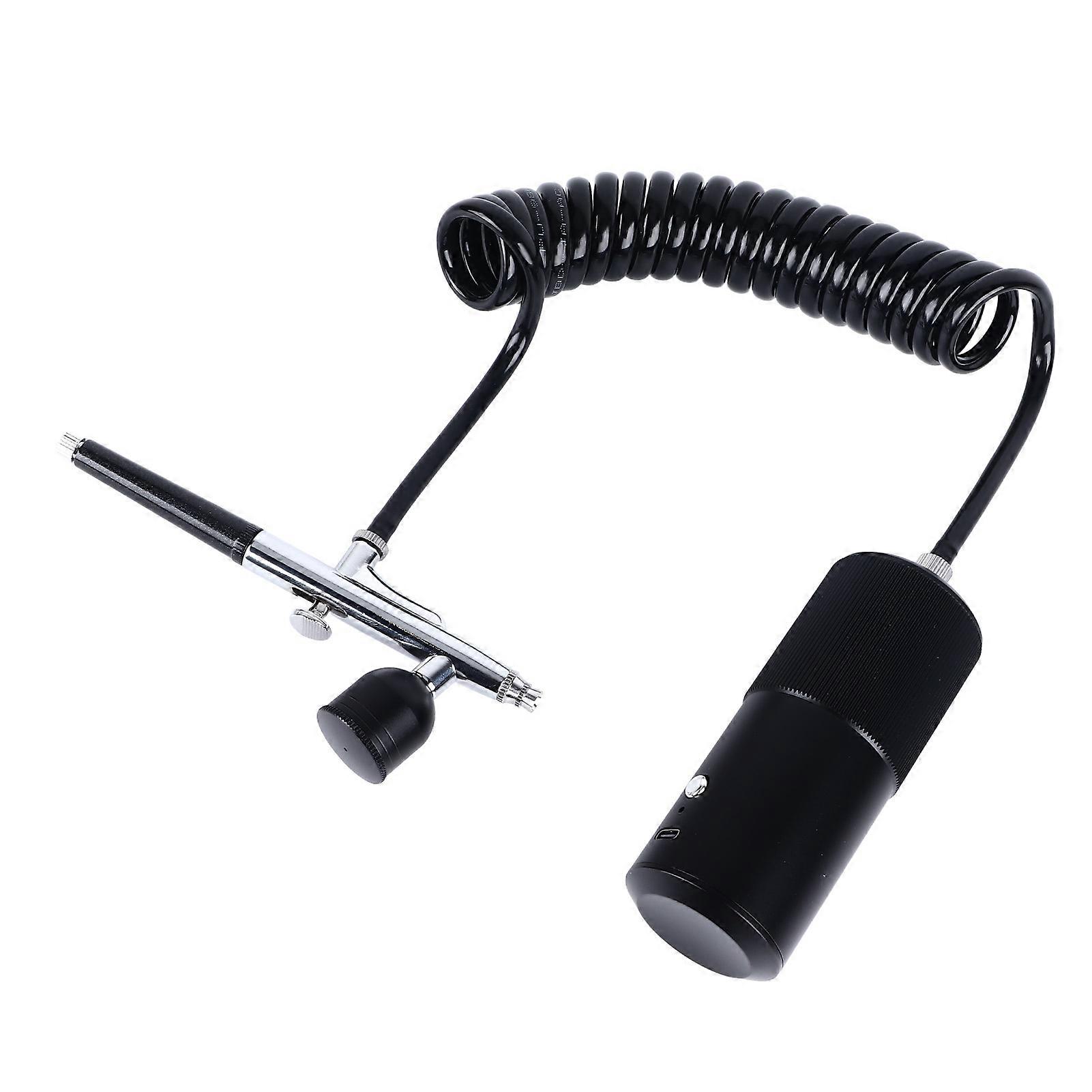 Cordless Airbrush Kit with Compressor 23 To 26PSI Rechargeable 3 Levels Adjustable Airbrush Sprayer for Model Painting Nail Art Black 