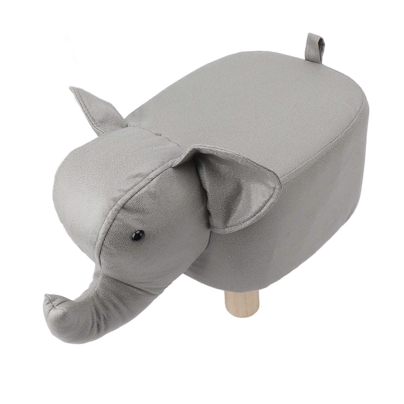 Animal Footstools Elephant Shaped Slip Resistant Silent Comfortable Stable Multi Purpose Cute Stool for Kids Light Gray