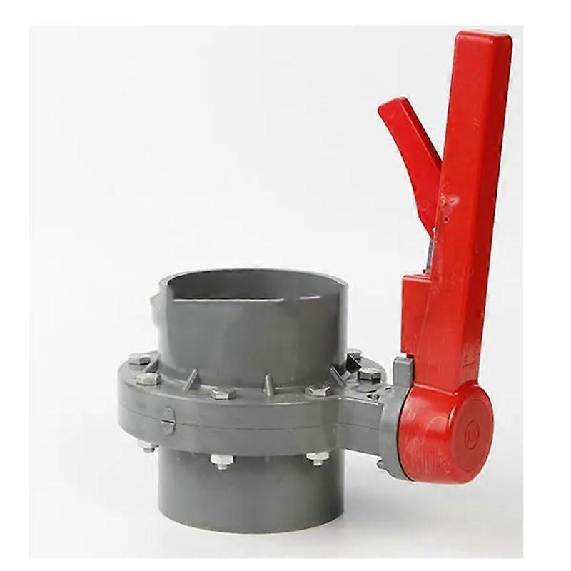 PVC Socket Type Disc Valves DN 110mm Irrigation Butterfly Valve One Piece Plastic Handle
