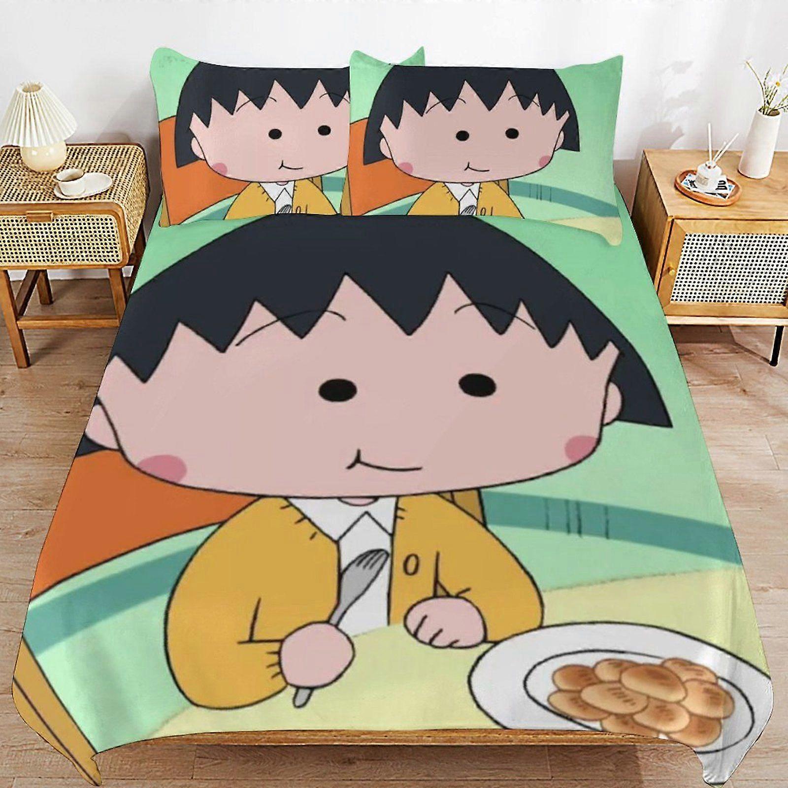 s483 Chibi Maruko-chan Light Feel Soft Touch Consistent Fabric Smooth Sleep Layer Duvet Cover Sets Comfort Kit v483