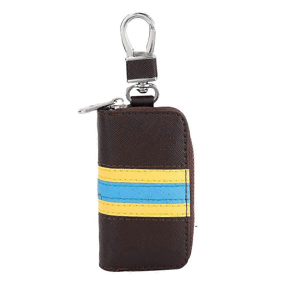 Yellow and blue striped key bag for universal car remote