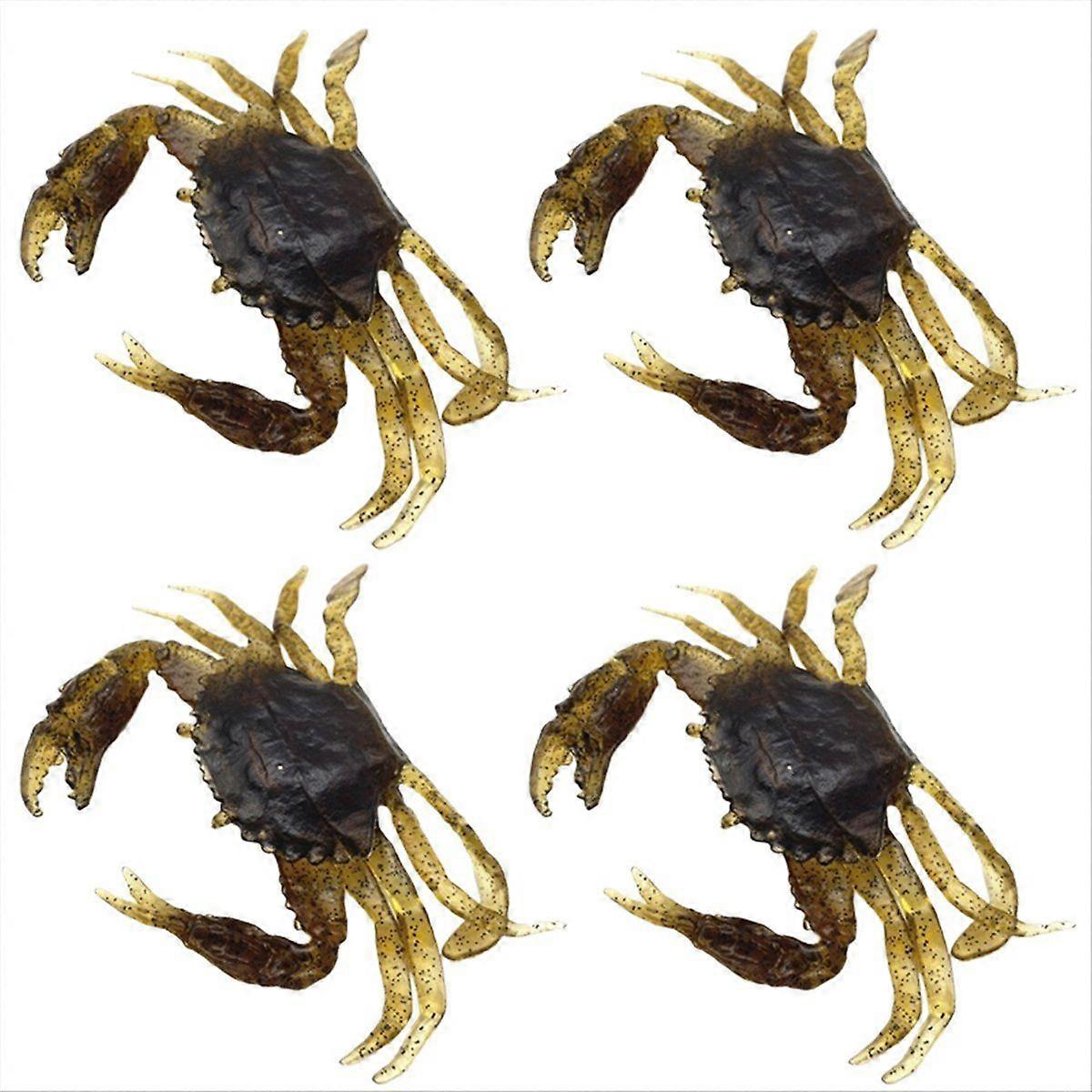 4pcs 13cm Künstliches Angeln Krabben Köder Köder 3D Simulation Meer Soft Angeln Köder Braun