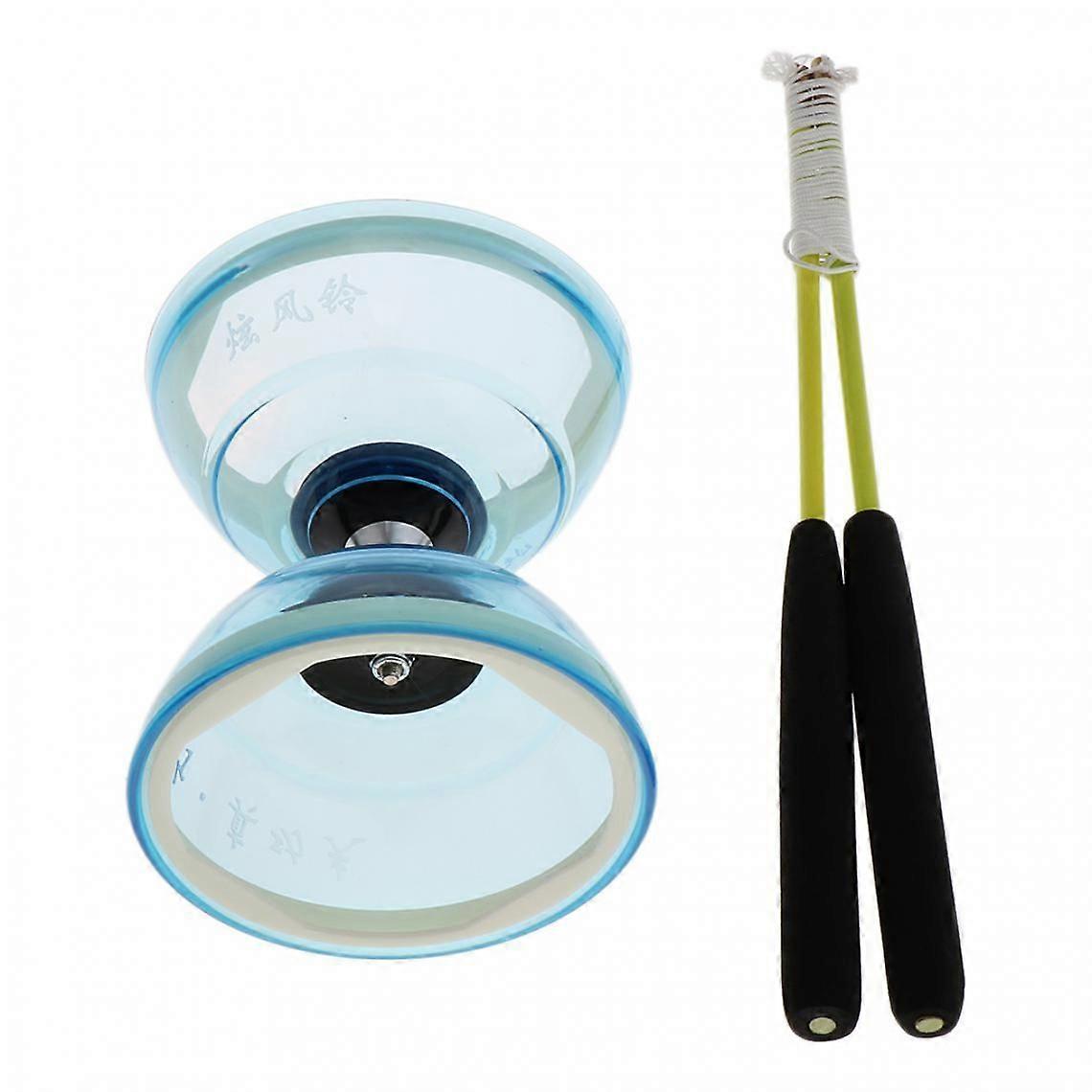 Three Bearing Diabolo Juggling With Sticks And Strings Blue