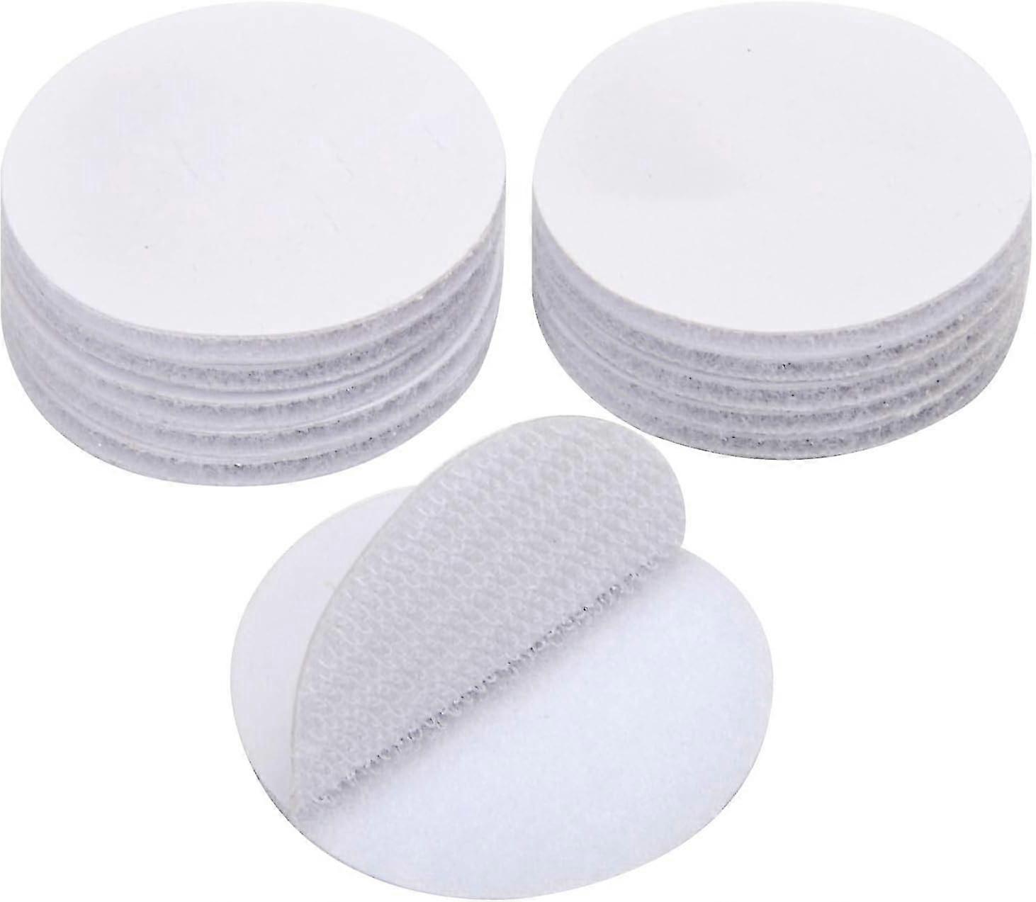 Hook and Loop Tape 200 Pieces White Round Self Adhesive Tape, Industrial Strength Hook Loop Dots, Double Sided Adhesive Tape for Home or Office Wall D