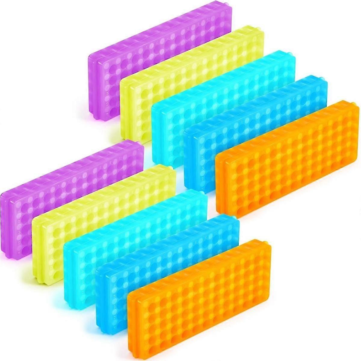 10 Pcs Microcentrifuge Tube Rack Polypropylene Test Tube Holder Double for 0.5 Ml- 2 Ml Tube, 60 Holes Each, 5 Colors Edition 1111