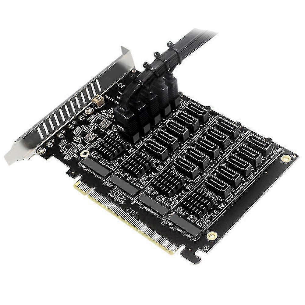 Pci-e Sata Card Pcie X16 Nvme M.2 Raid Array Expansion To 20-port Adapter Jmb585 Chip