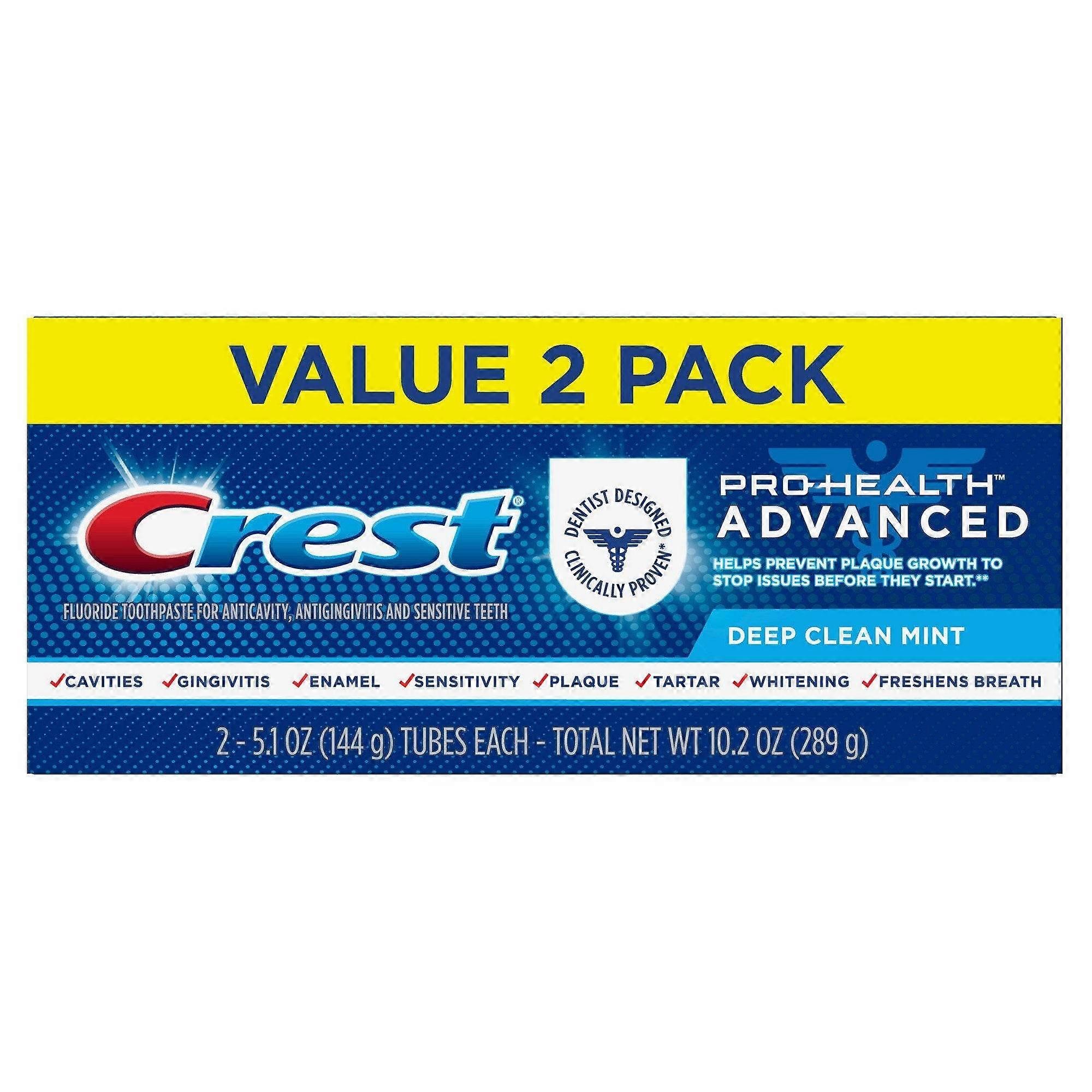 Crest Ph Advanced Extra Deep Clean Mint Toothpaste Twin Pack, 5.1 Oz X 2 Ea