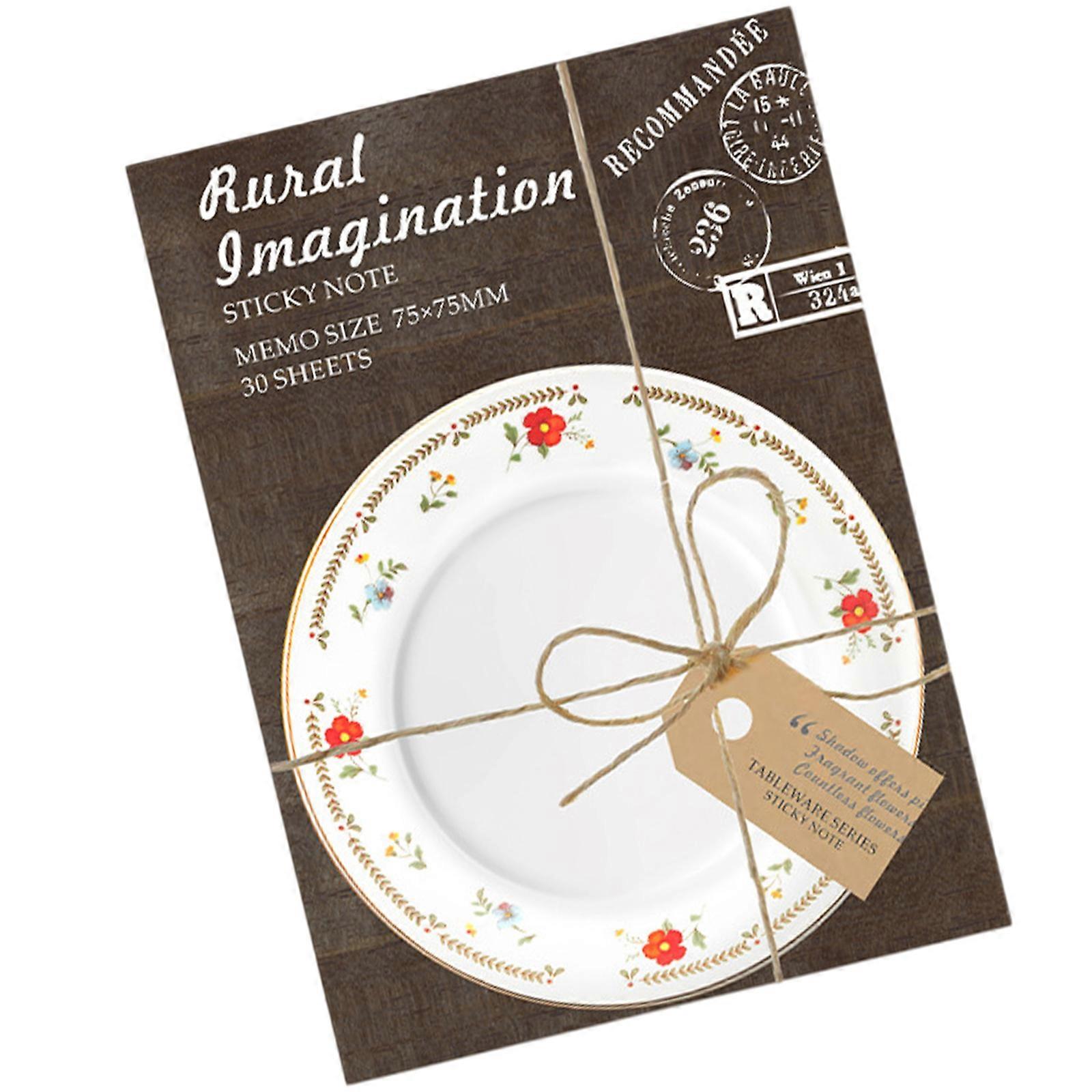 Lovely Message Sticker Simple Memos Pad Easy to Write Creative Note Pad Bowl and Dish Series Stickier Note Multicolor