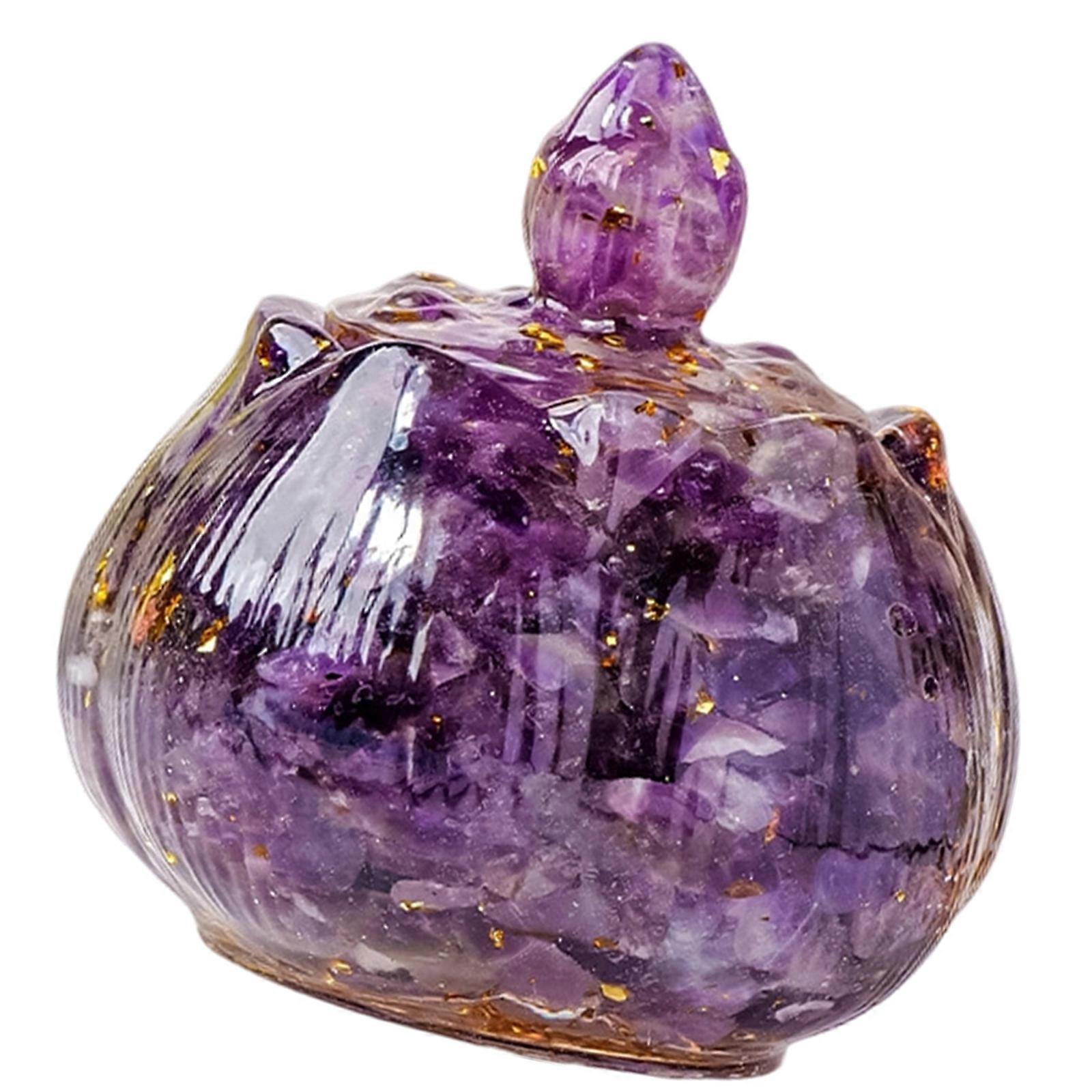 Decorative Crystals Storage Vessel With Geode Holder Positive Space Charging Accessory Multicolor