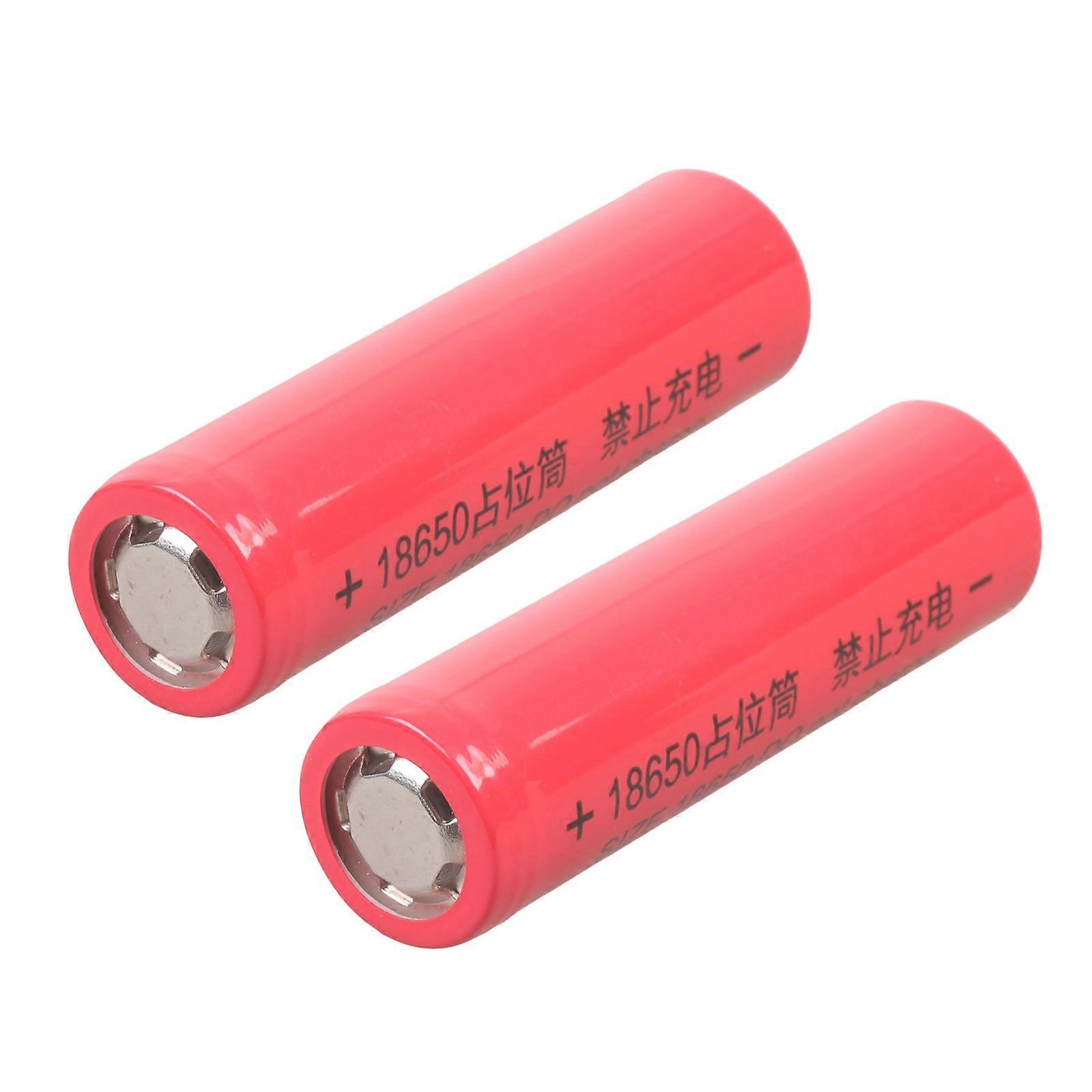 2Pcs Shortcircuit Design 18650 Placeholder 0V Dummy Cell Battery Setup Shell Series Use in Electronics Workshops  Red