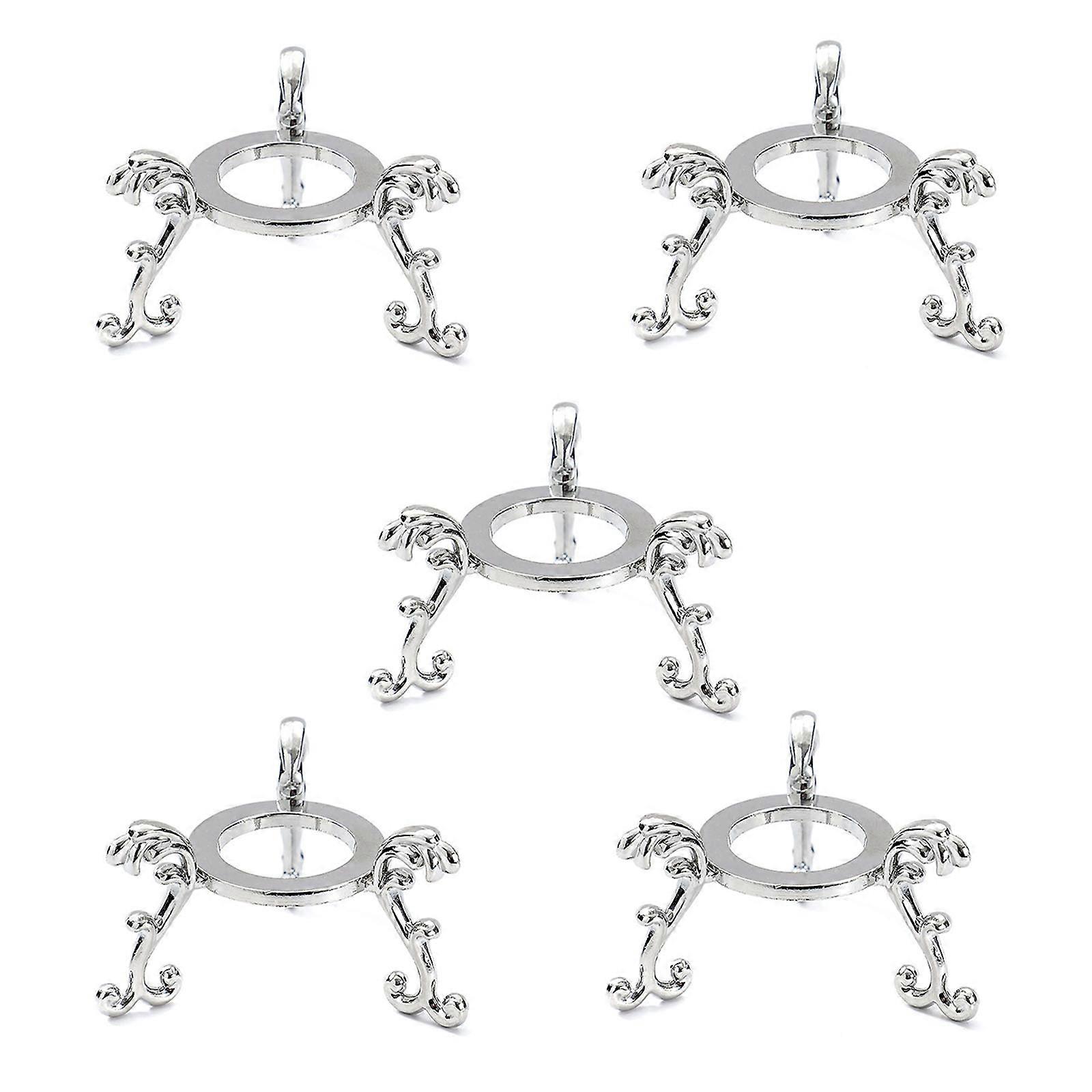 Multifunctional Round Metal Base Secure Holder Multipurpose Metal Display Rack For Collectibles Awards Keepsakes  silver