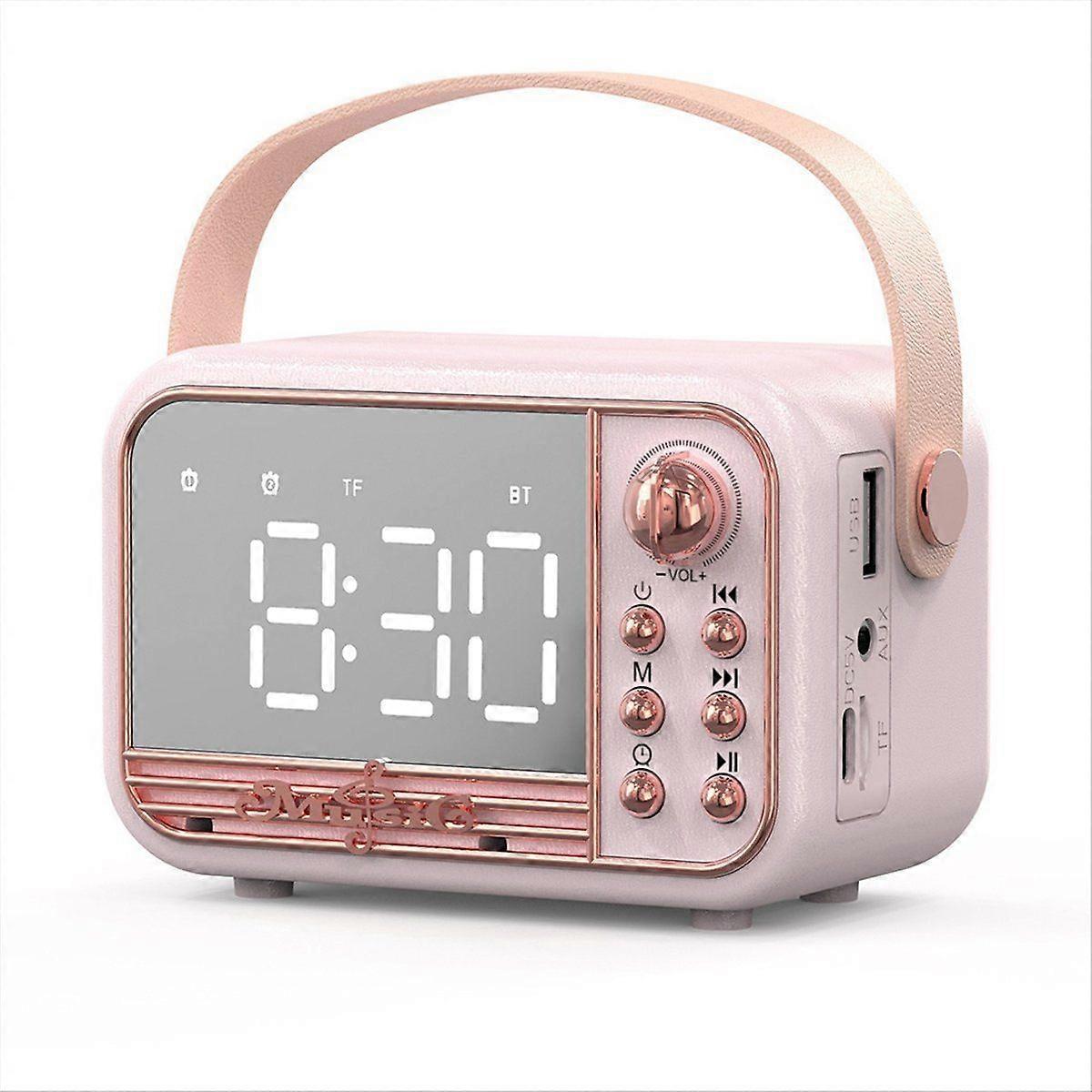 Alarm Clock Bluetooth 5.0 Speaker Support TF Card U Disk AUX 3D Sound Balance Diffusion Type A