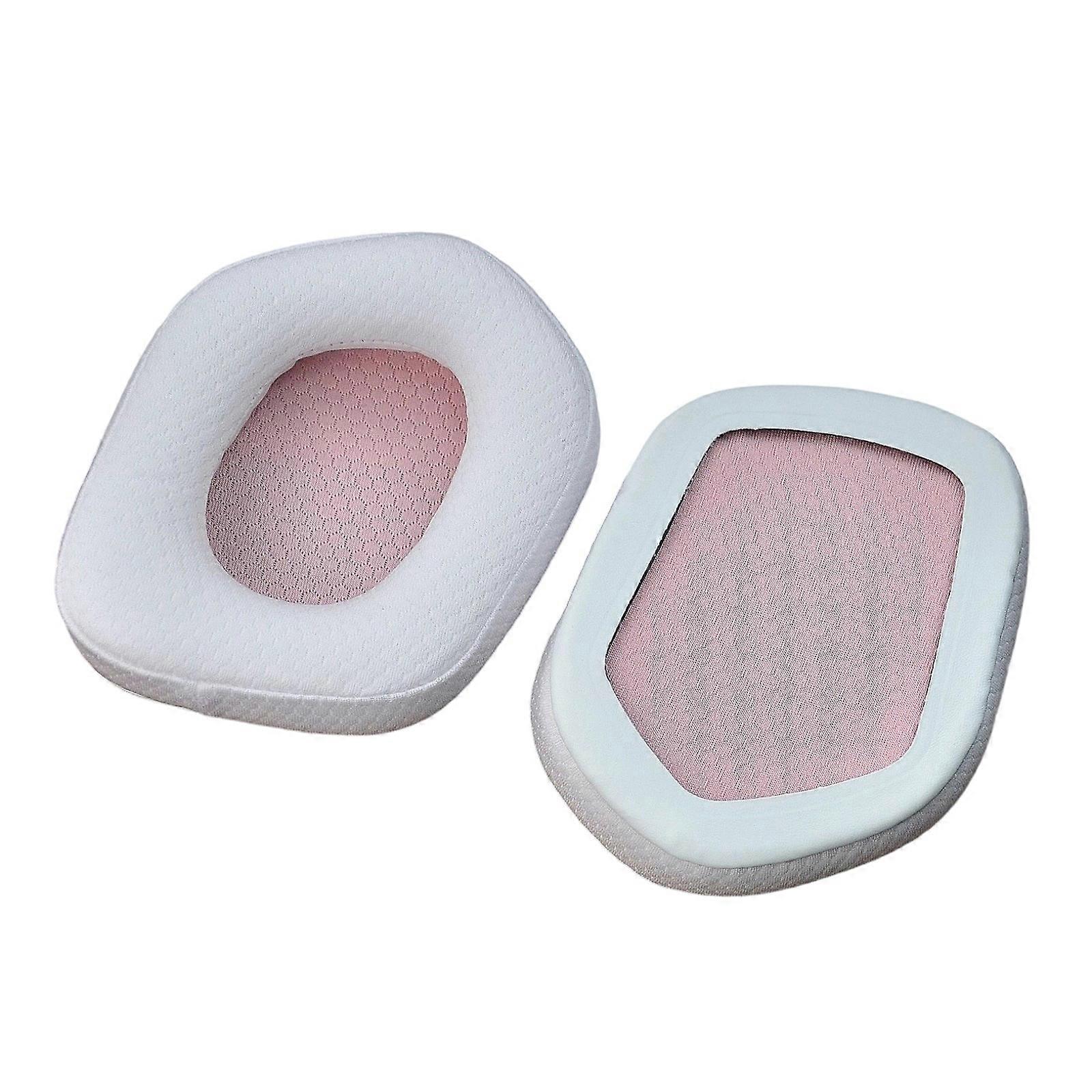 Comfortable Gaming Headset Ear Pads Ventilated Football Net Fabric Easy Cleaning Replaceable for G533 G335 Models  White