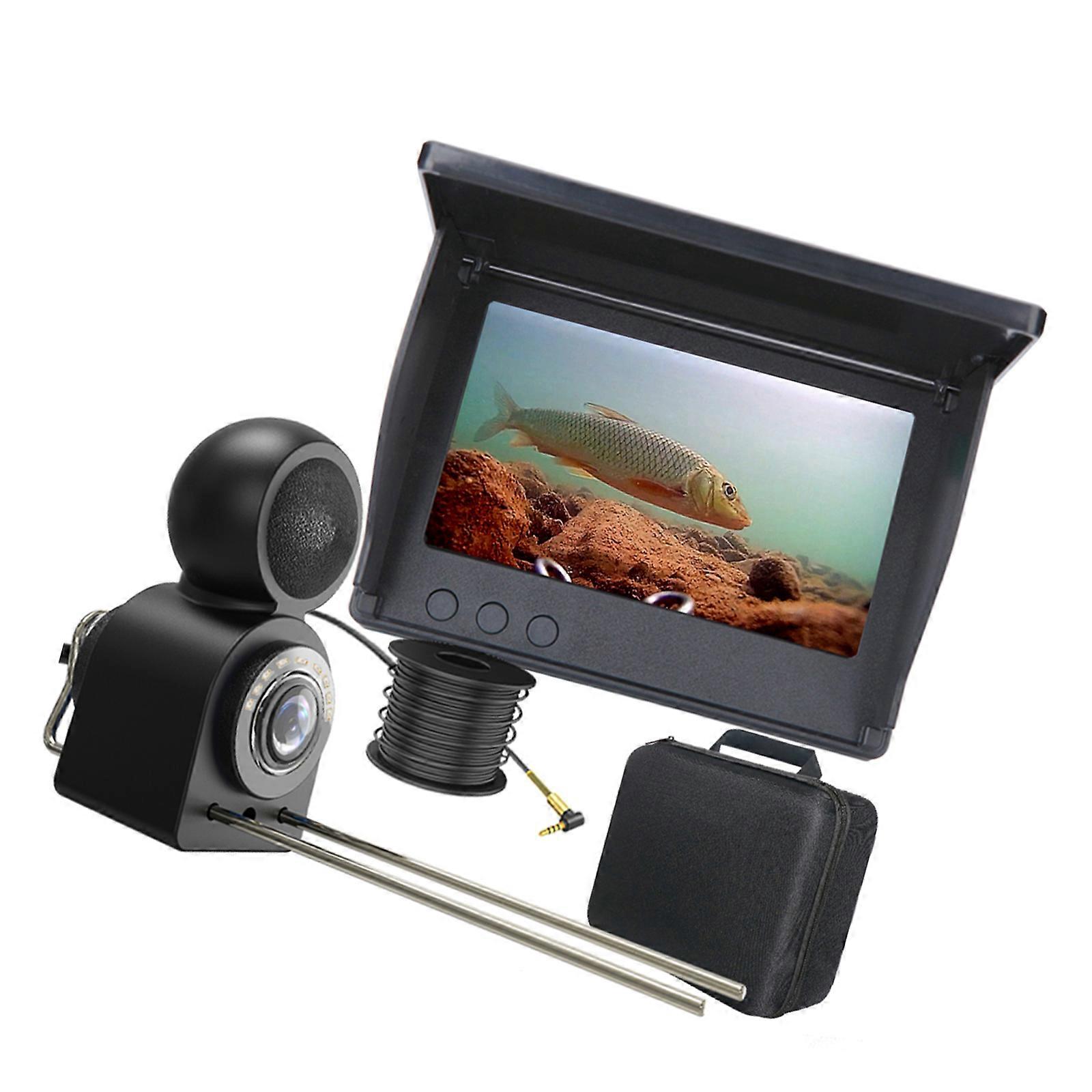 Real Time Underwater Fish Trackers 4.3In Screen Sonars Imaging 150CM Ranges Depth Temperature Monitor 110V Anglers Gear Multicolor