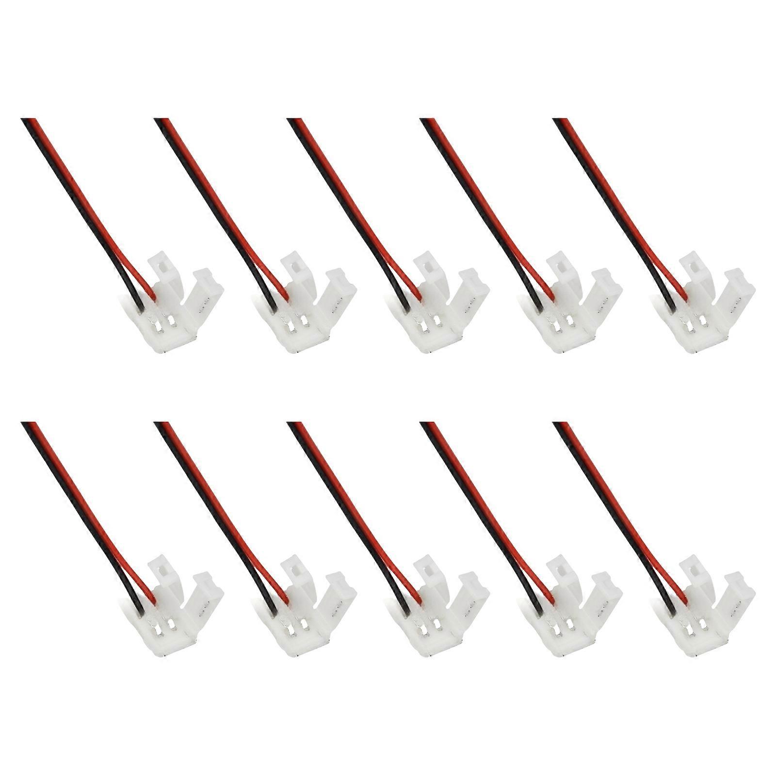 10Pcs No Welding Ribbon 2 Pin Led Strips Adapter Power Wire Connector for 3528 5050 LED Strips Lamps Connector Enduring Multicolor