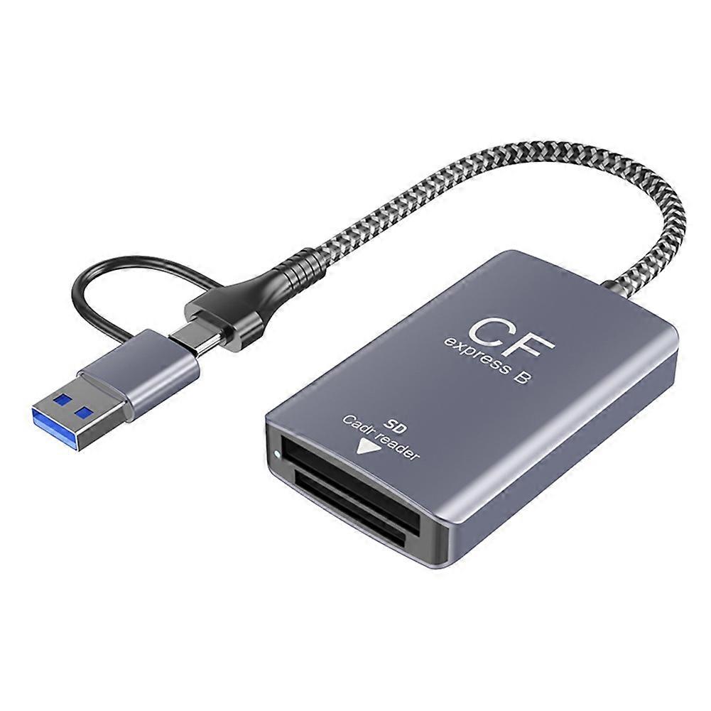 2 in 1 CF Express Type B SD Card Reader CF Express Card Reader Type B Adapter USB 3.2 10Gbps Portable CF Express Reader