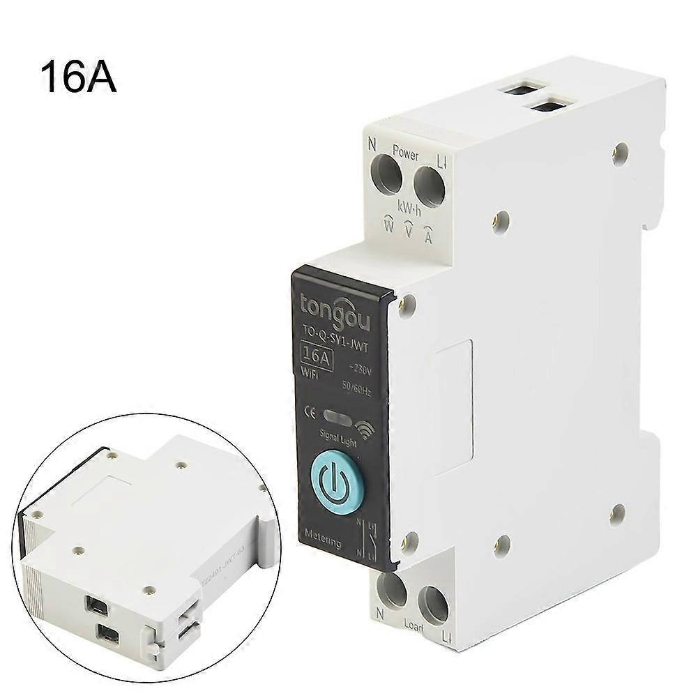 10-63A Tuya Wifi Smart Circuit Breaker 1P Din Rail Home Remote Control Switch