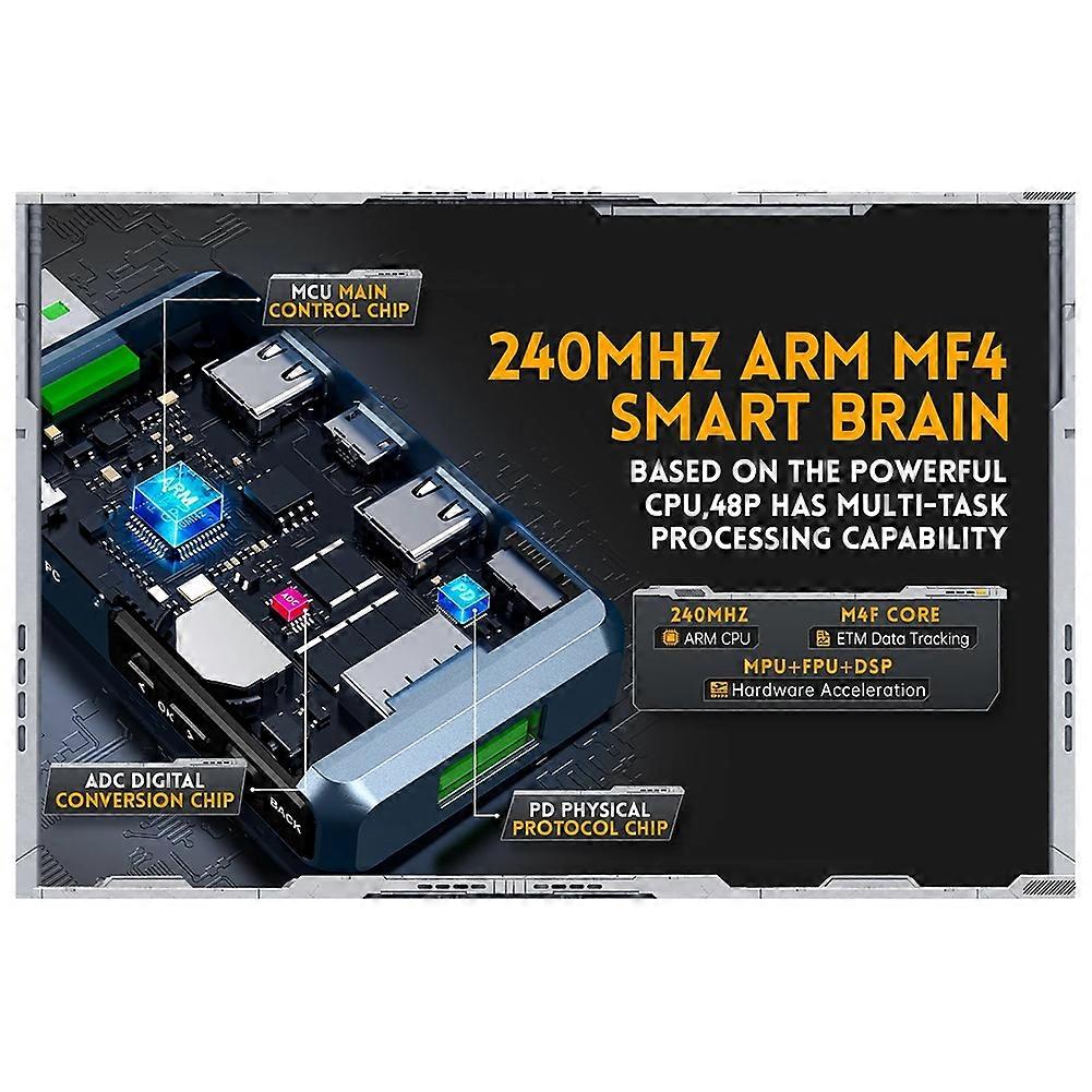 FNIRSI FNB48P USB Tester,Voltmeter,TYPE-C Detection Trigger Battery Capacity Tester FNB48P with Bluetooth Version (Blue)