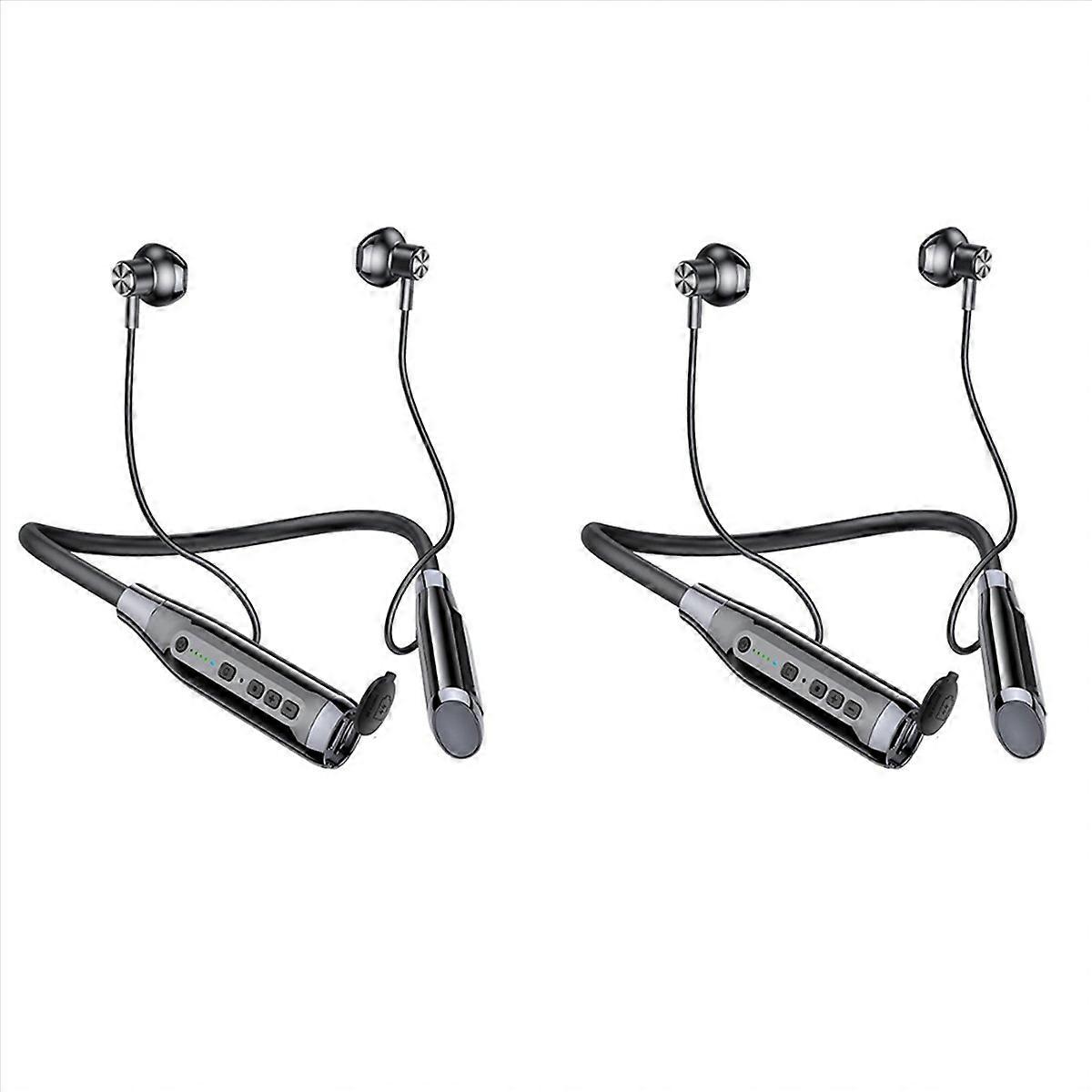 2X A12 Neck-Mounted Bluetooth 5.0 Headset Long Standby Wireless Pluggable Graphics Headset Semi-In-E