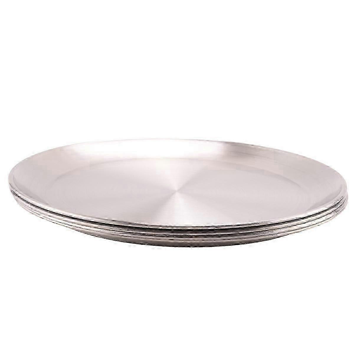 4 عبوات 12 بوصة صينية بيتزا ، صينية خبز فرن بيتزا من الفولاذ المقاوم للصدأ ، صفيحة خبز بيتزا مستديرة ، ل Bakin Js