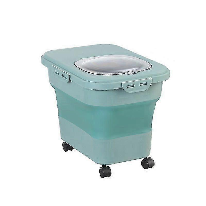 Collapsible Dog Food Storage Container, Airtight 30 35 Lbs Collapsible Rice Container Dispenser with Transparent Lid, Rolling Wheels, Kitchen Accessor