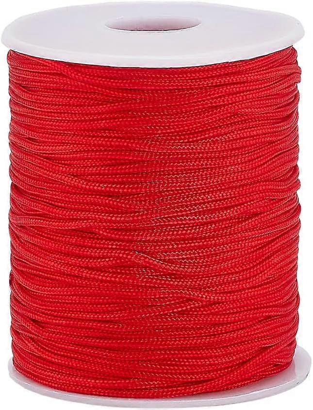 100 Yards Red Nylon String 1.5mm Beading Thread Bracelet String Nylon Cord Blind Cord Lift Shade Cord Wind Chime Replacement Thread for Bracelet Makin