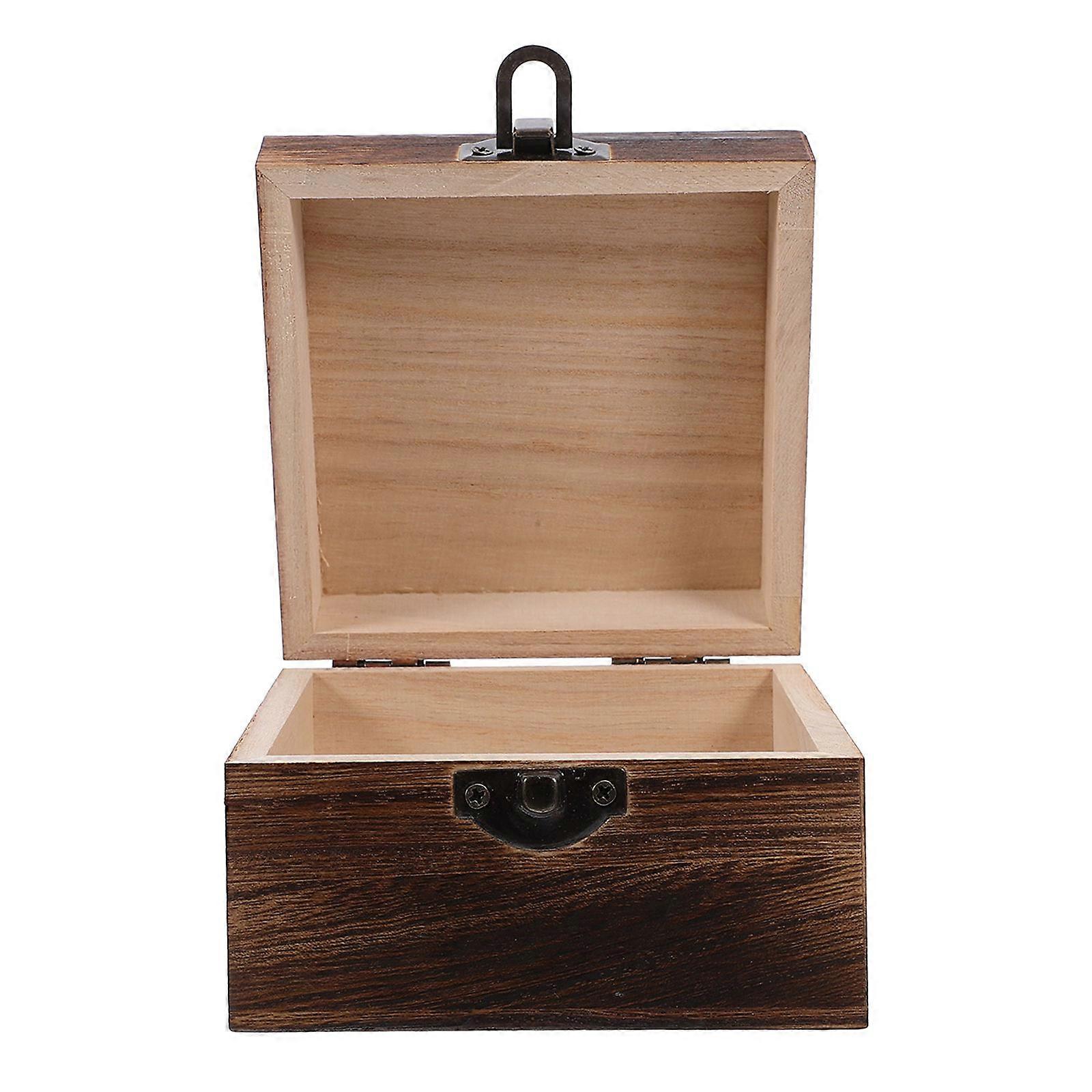 Wooden Box with Lid Rustic Wooden Storage Box for Storage Use