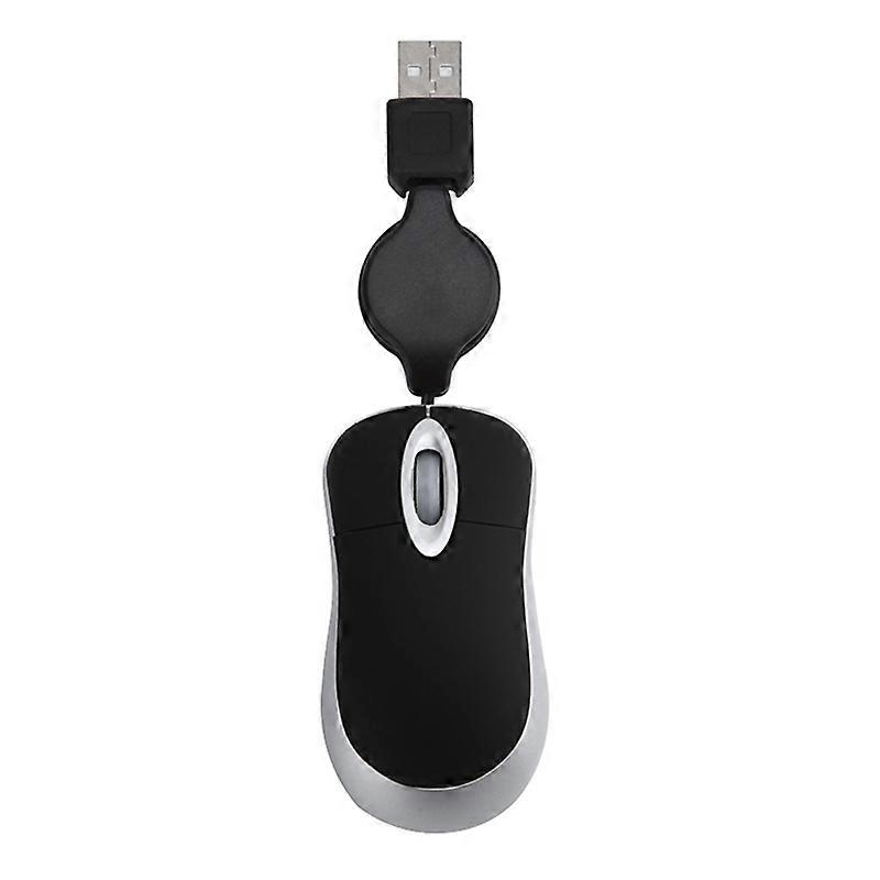 USB Wired Mouse Cable Tiny Small Mouse for 98(Black)