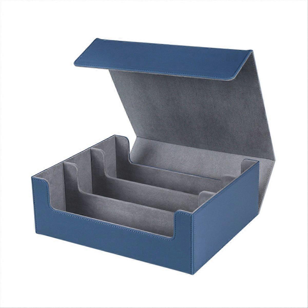 Card Storage Box for Trading Cards,1800+ PU Card Deck Case,Blue