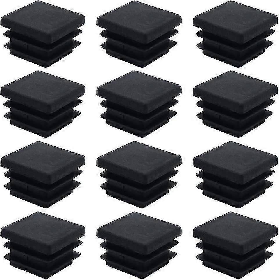 40 Pieces Square Plastic Cap 20mm X 20mm Black Square Pipe Plug Insert Square Crday Gift