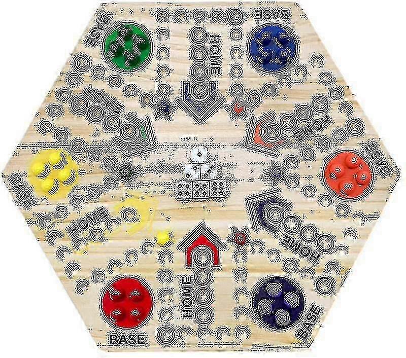 4-6人用のクラシックルドボードゲーム木製トラックファミリーパーティーエンターテイメントセット