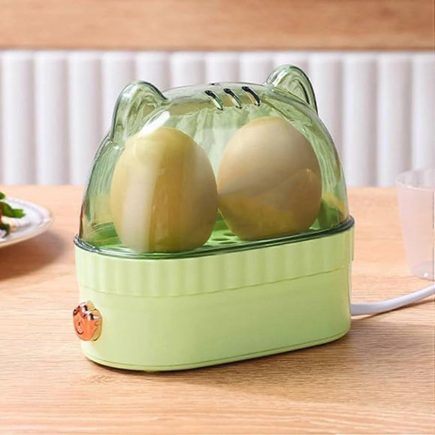 Mini Electric Egg Cooker with Auto Shut Off, Compact 2 Egg Boiler for Hard Boiled Eggs, Green