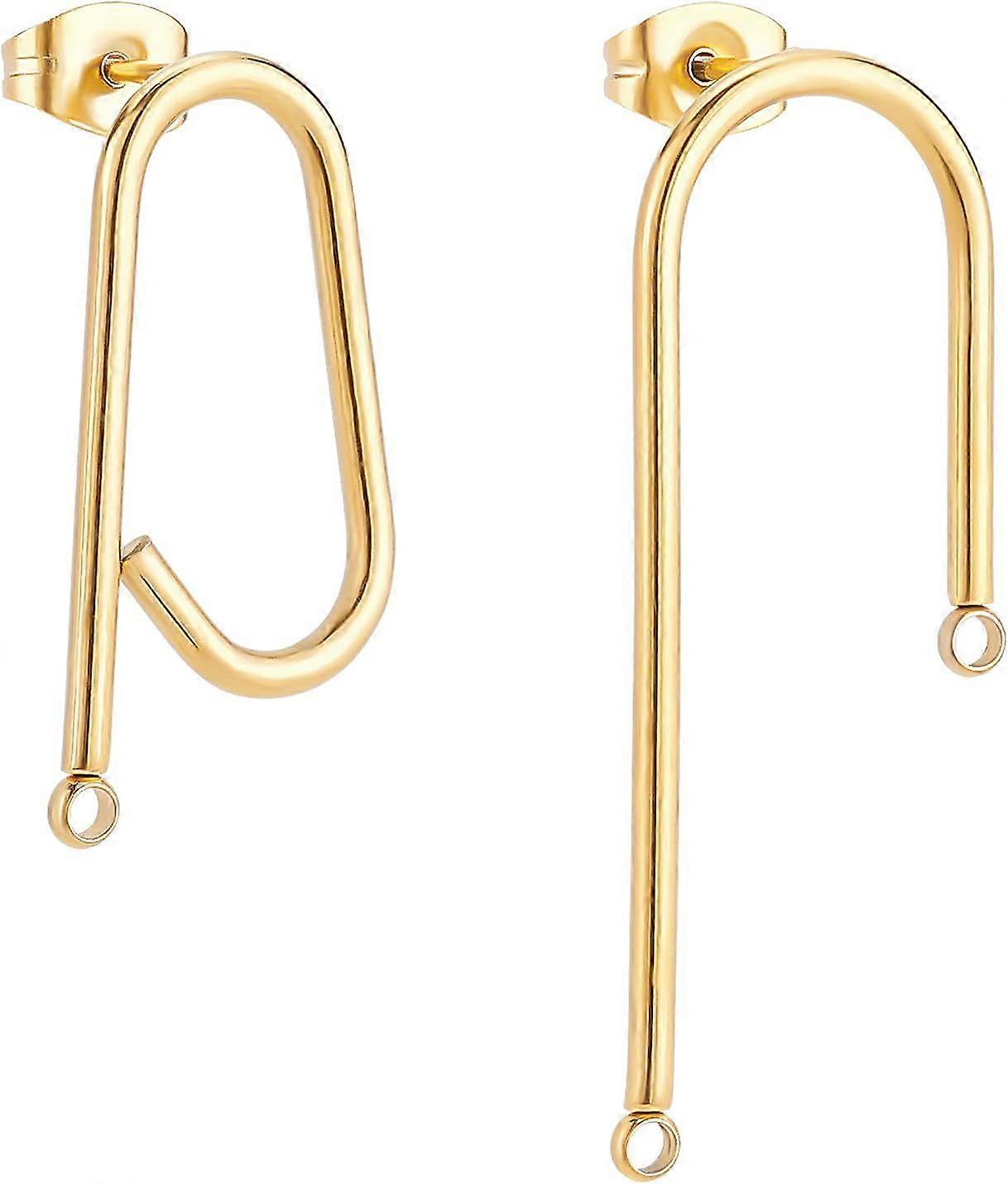 12 Pairs 304 Dangle Earring Studs with Earring Backs 2 Style Oval Hoop Earrings Set for DIY Earring making