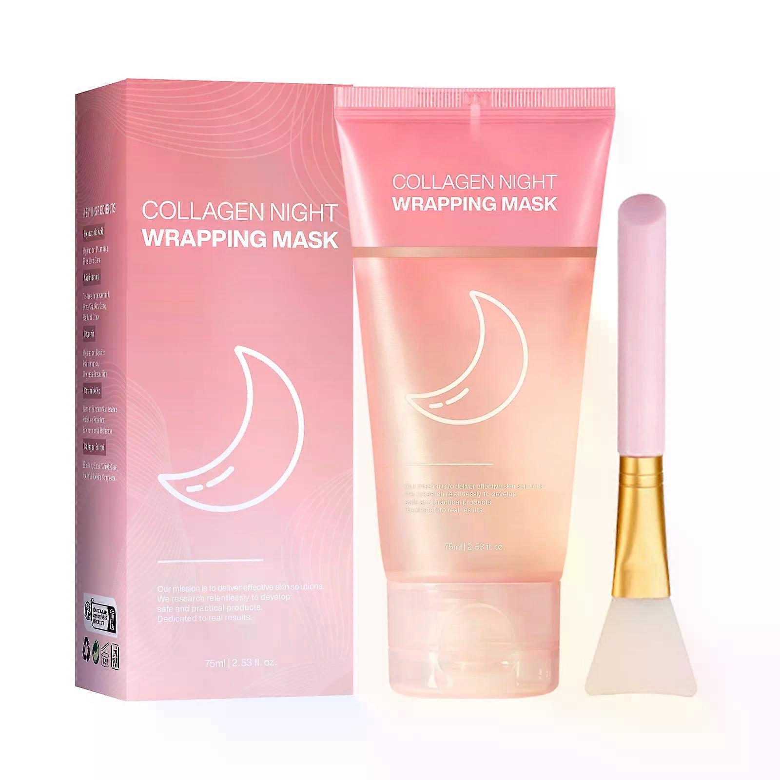 Hydrating Face Mask  Reduces Sagging Collagen Overnight Firming Mask for Elasticity Dullness Wrapping Peel-Off Mask Skincare