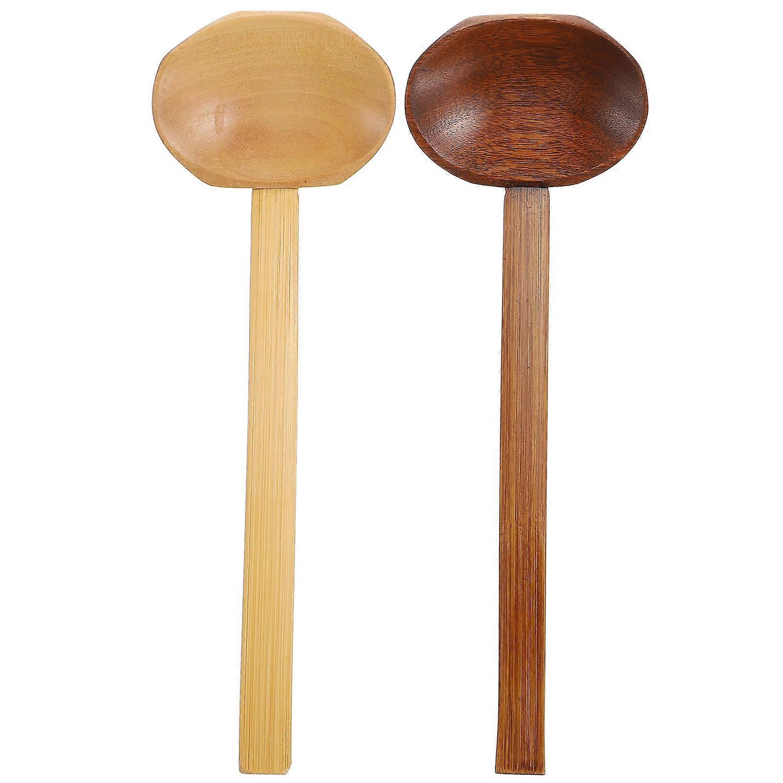 Multi Functional Hotpot Wooden Soup Spoon for Serving 8Pcs Kitchen Ladle