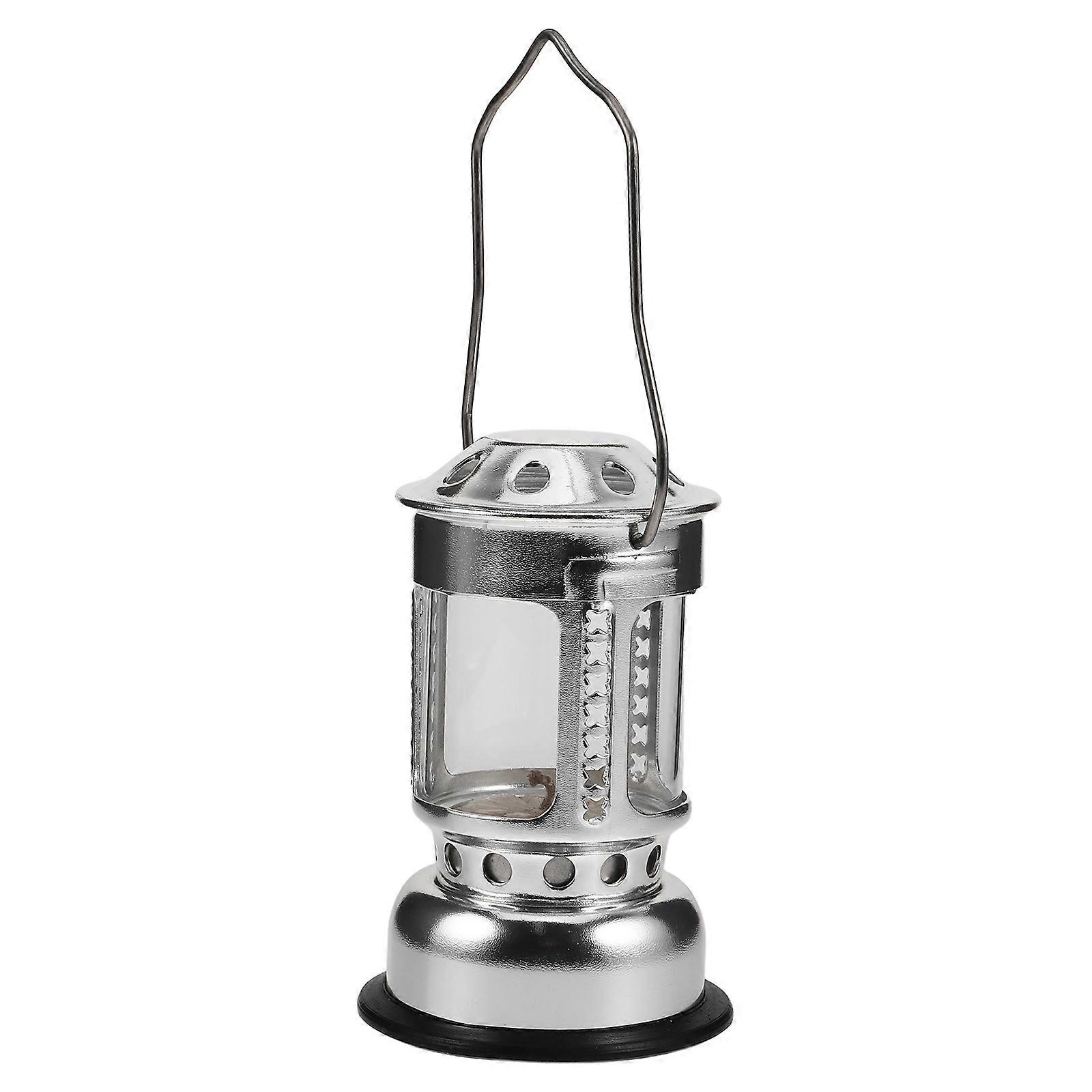 Silver Candle Lantern for Camping with Hanging Feature