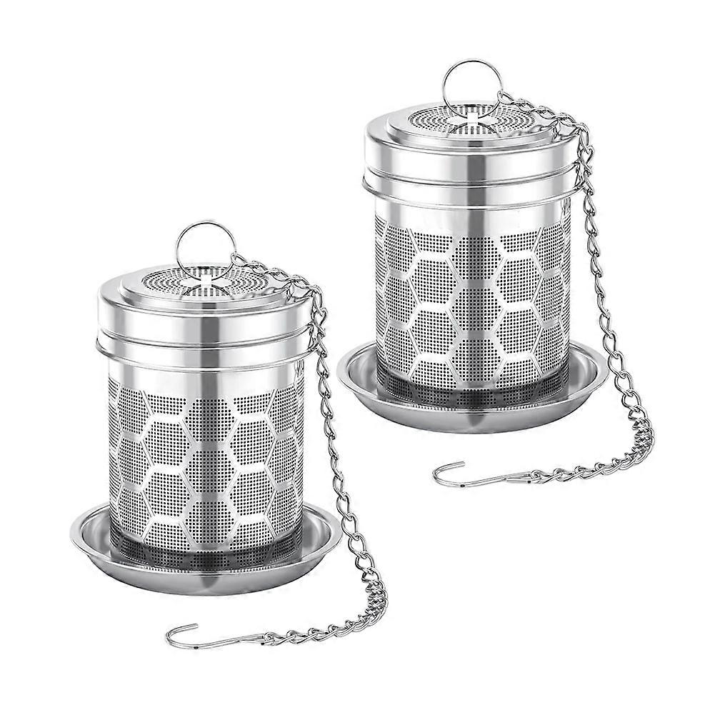 2 Pack Tea Strainers for Loose Tea, Extra Fine Mesh Tea Infuser, with Chain Hook, Loose Leaf Tea Steeper for Brew Tea