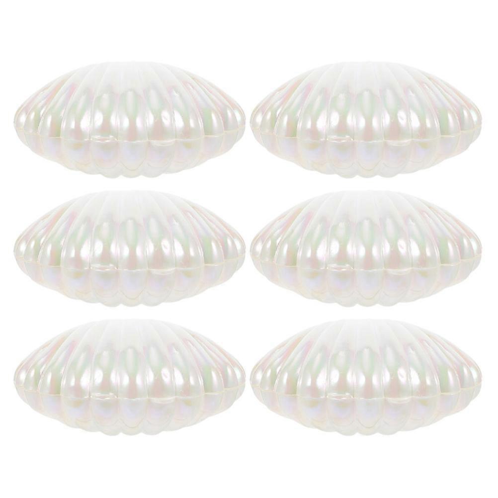 Elegant Seashell Candy Boxes for Home Use White Reusable PP 12pcs Small Containers