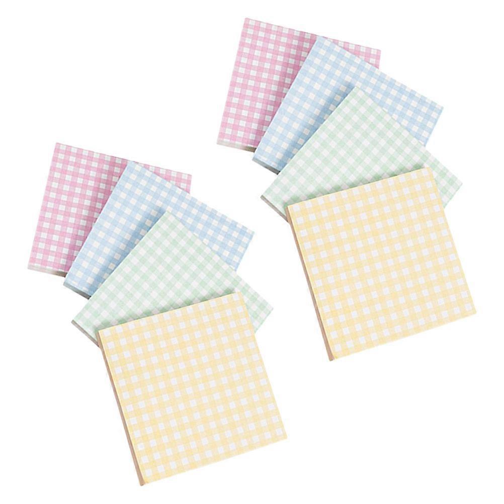 Square Grid Sticky Memo Pad for Daily Use 8Pcs Assorted Color Writing Pads