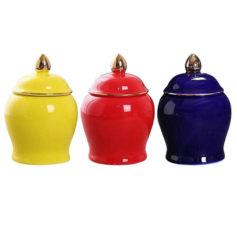 Tea Storage Jar Ceramic for Dry Food with 6Pcs Assorted Colors