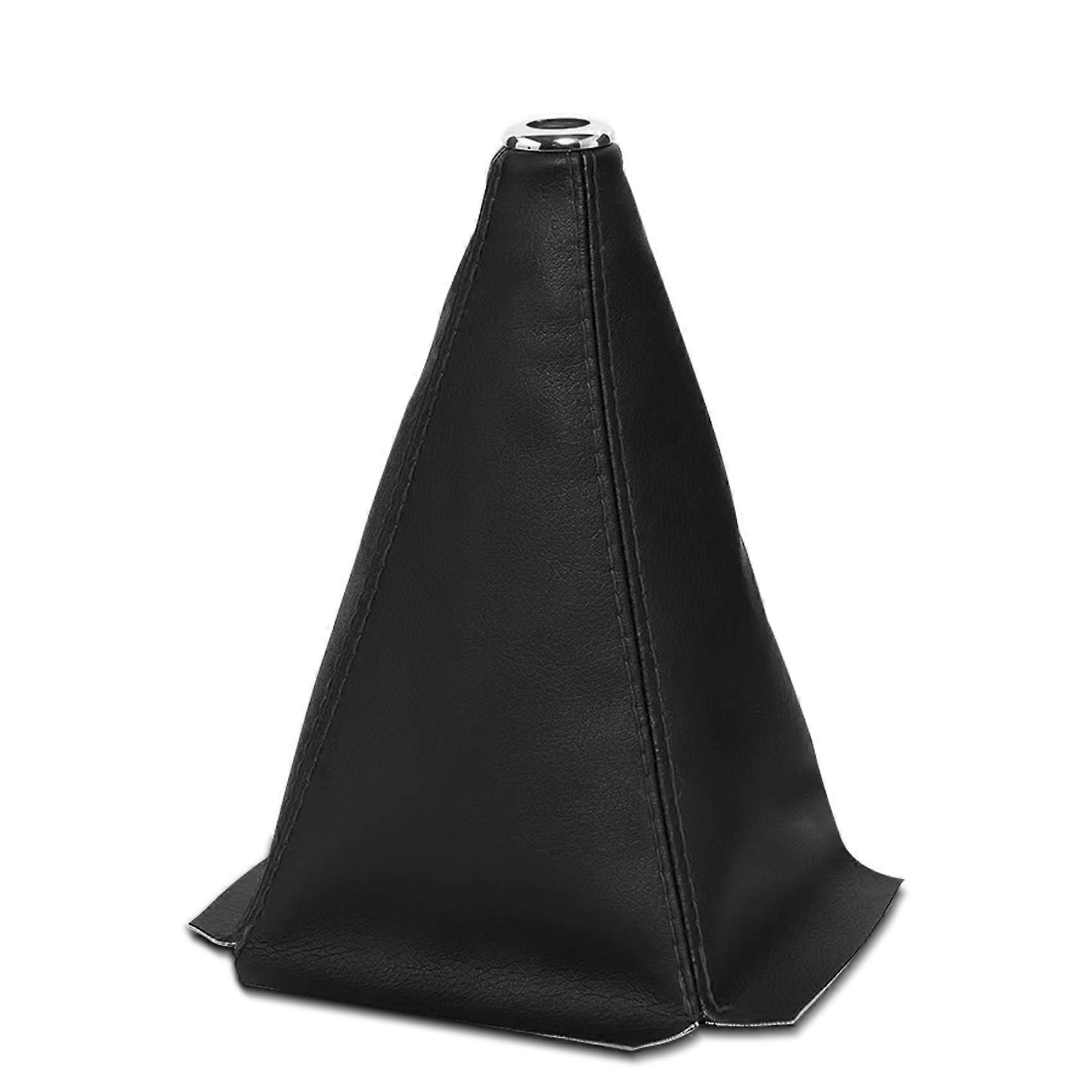 Universal Leather Gear Shift Boot Cover Black Durable Car Interior for Manual and Automatic