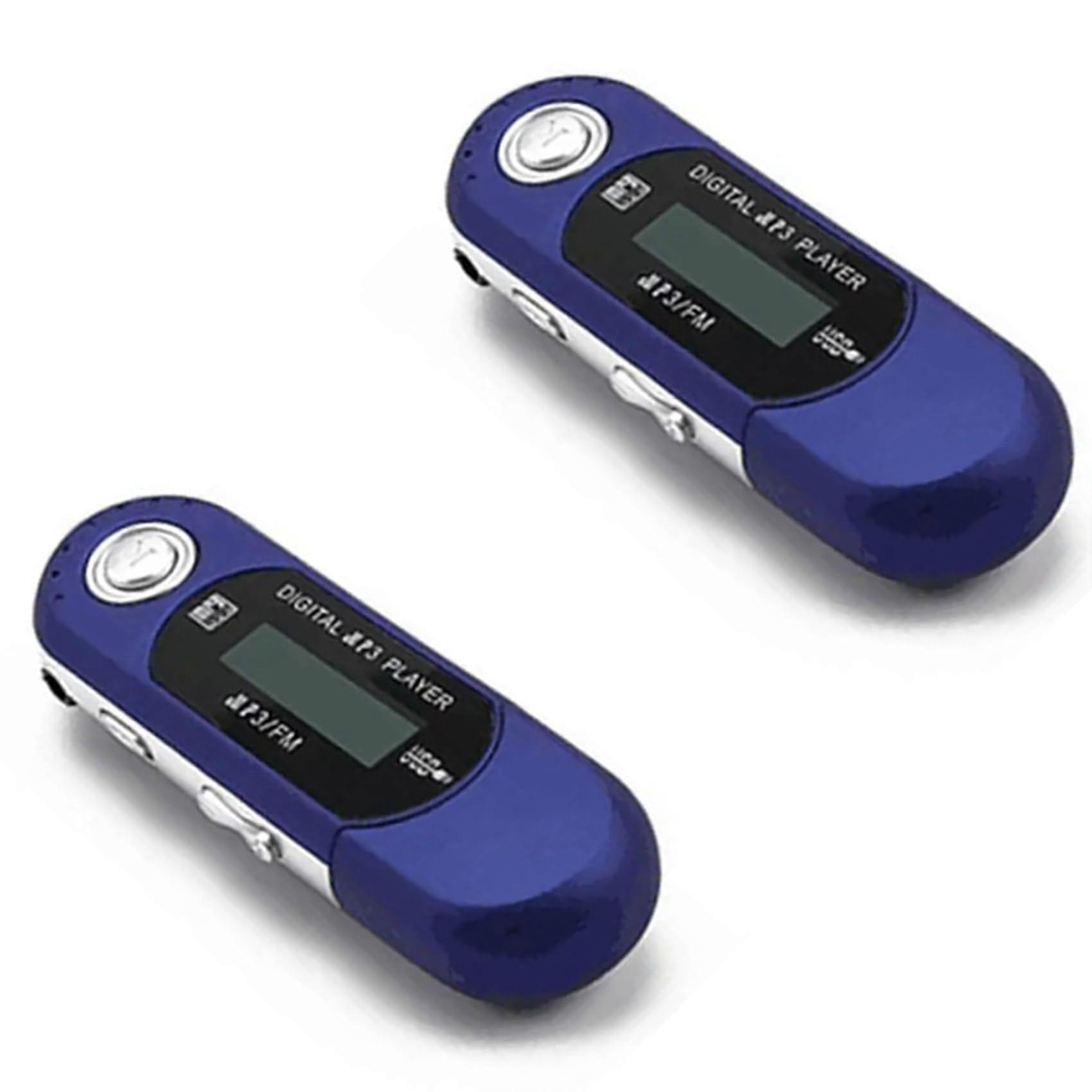 Mini MP3 Player USB 2.0 2 Pack Multilanguage LCD Music Player 3.5mm Audio Jack Automatic Shutdown Model B