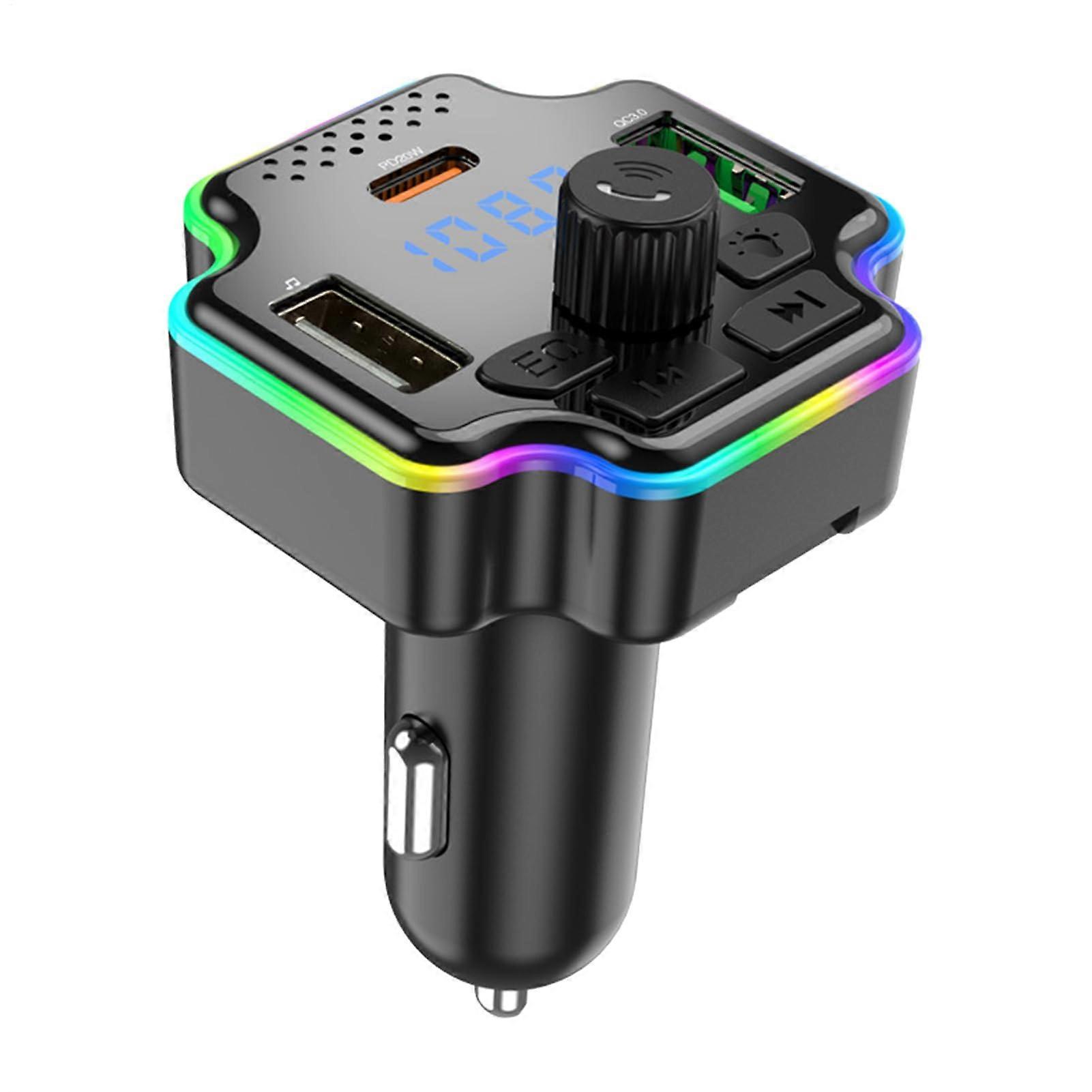 FM Transmitter for Car Bluetooth Hands Vehicle Audio Receiver Radio Transmitter Adapter USB Charger 2.4GHz Wireless