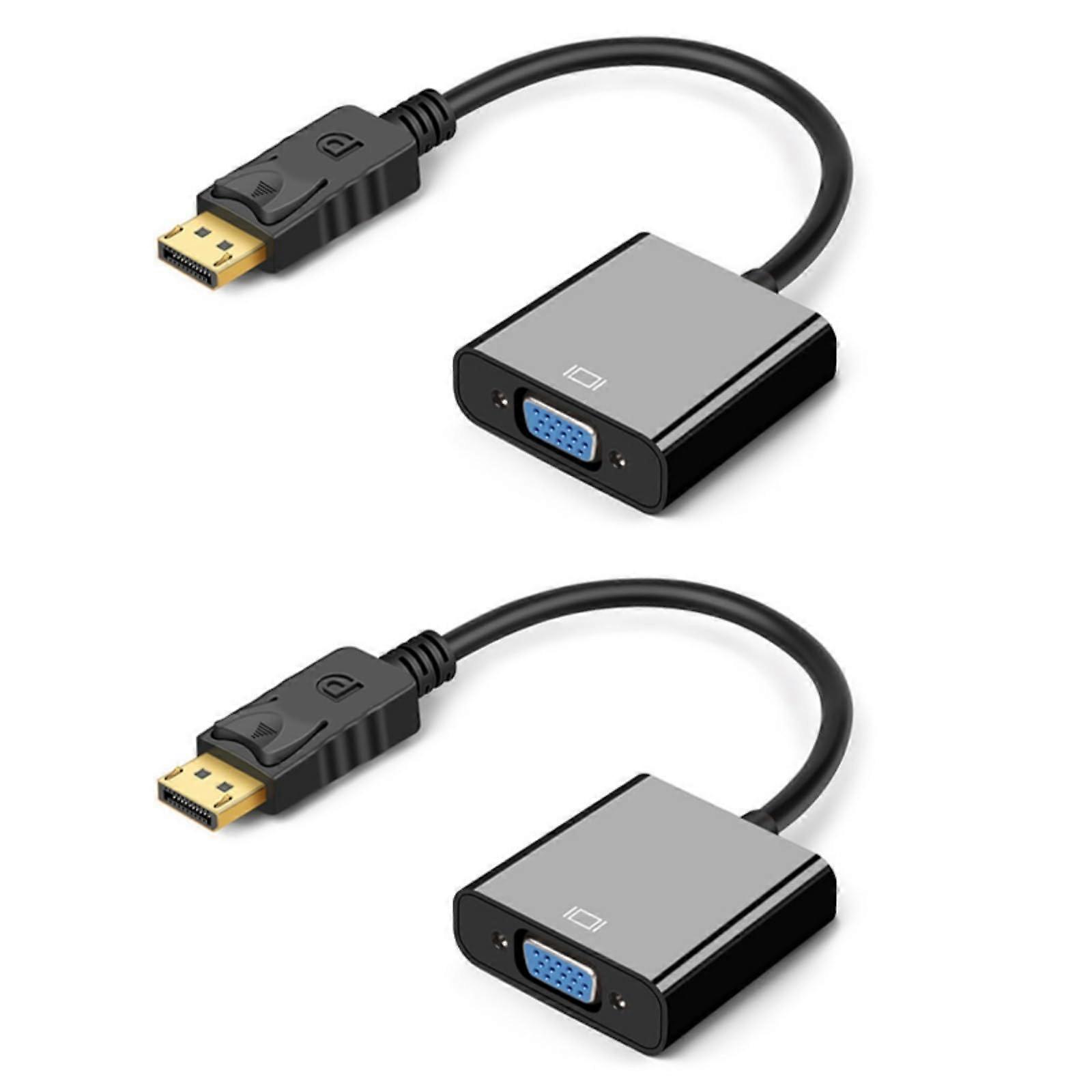 Portable VGA Converter 1080P, GoldPlated Interfaces, DisplayPort to VGA Adapter for Monitors and Projectors