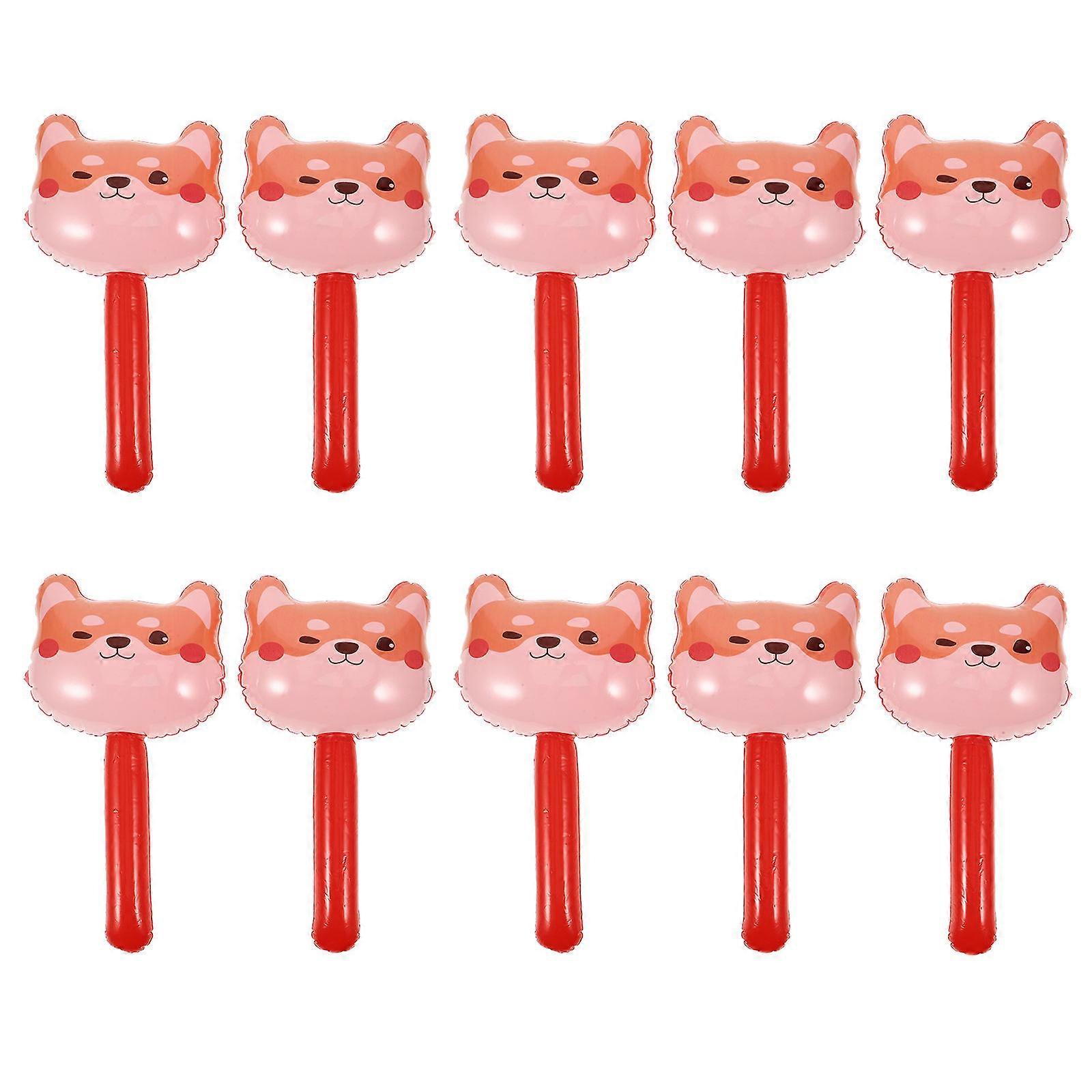 Kids Inflatable Hammer Toy for Party Use 10Pcs Red PVC