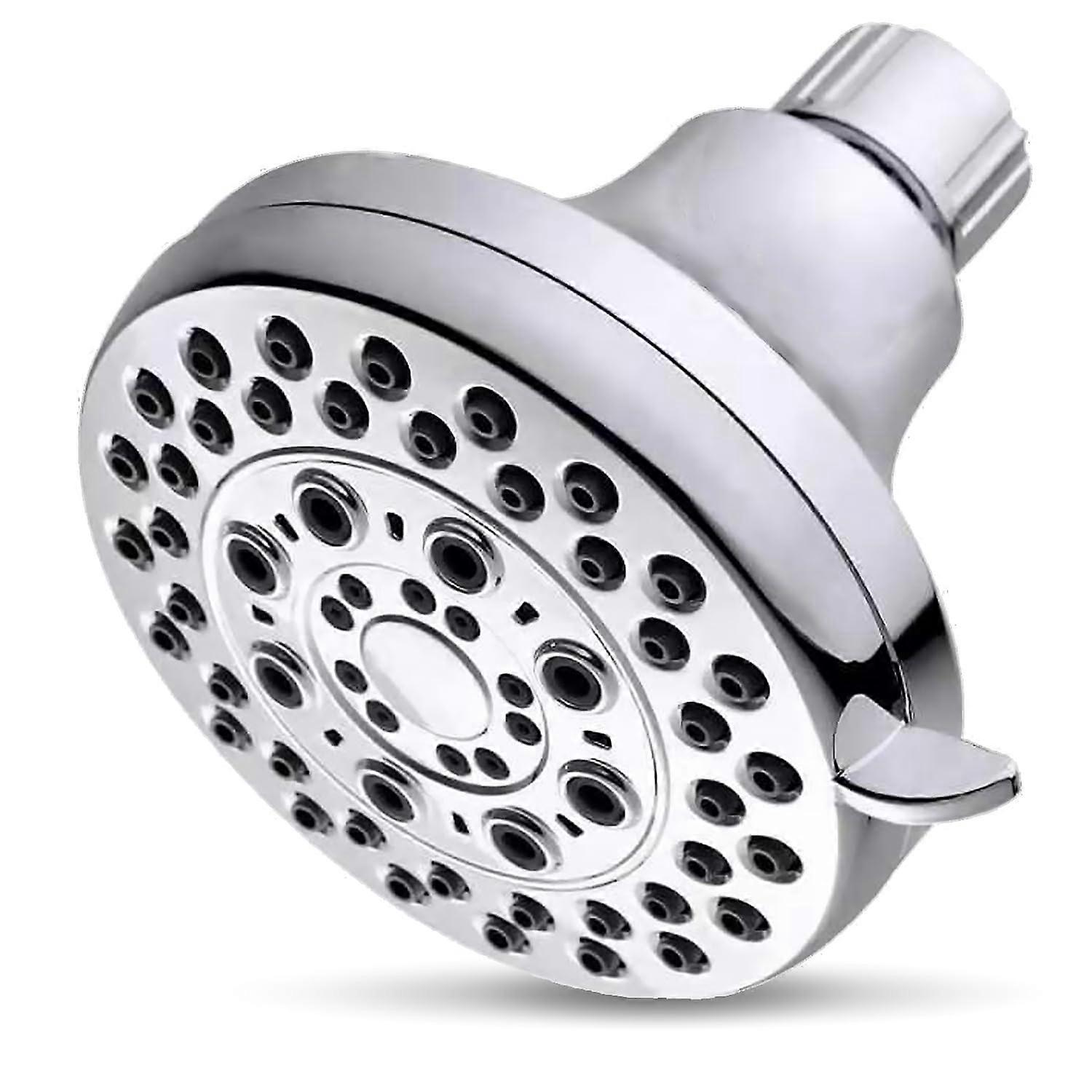 Pressure Shower Head for Low Water Flow, Chrome, 5 Spray Modes, Adjustable Angle, Easy Clean