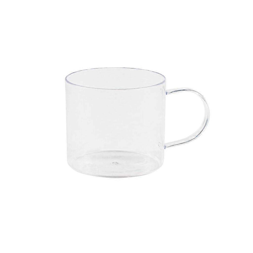 Clear Plastic Coffee Mugs with Handle 3.5oz BreakResistant Reusable Cups for Hot and Cold Drinks (5)